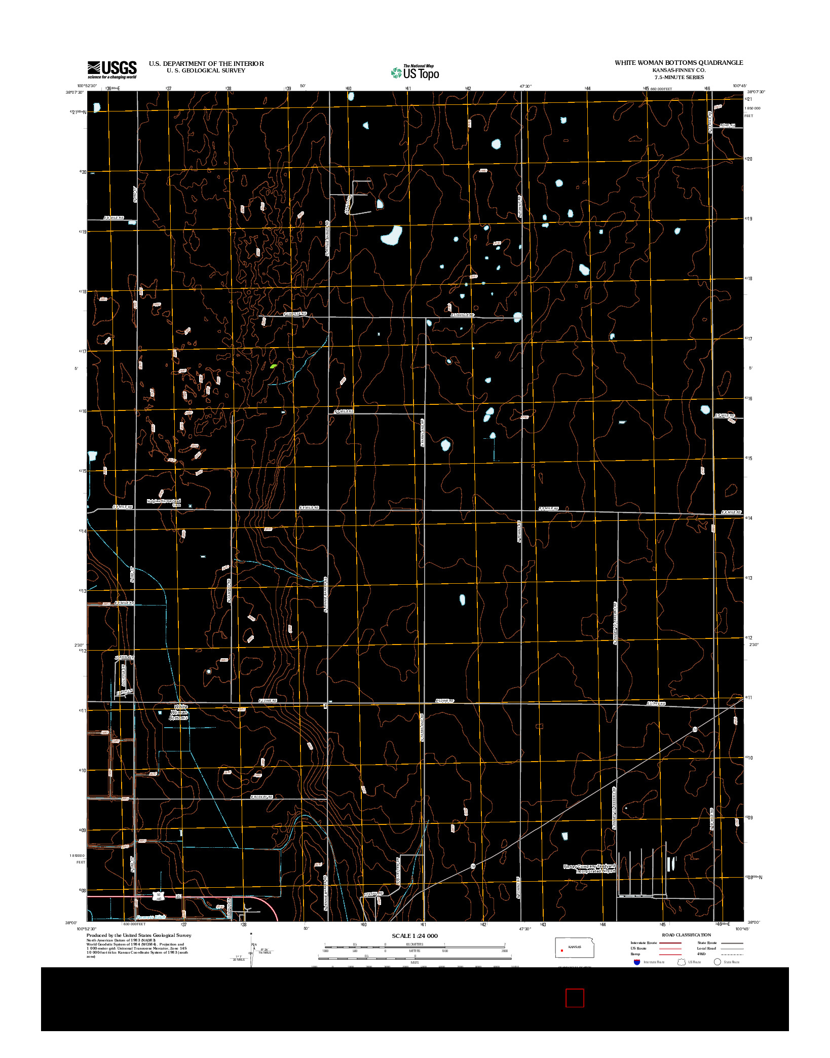 USGS US TOPO 7.5-MINUTE MAP FOR WHITE WOMAN BOTTOMS, KS 2012