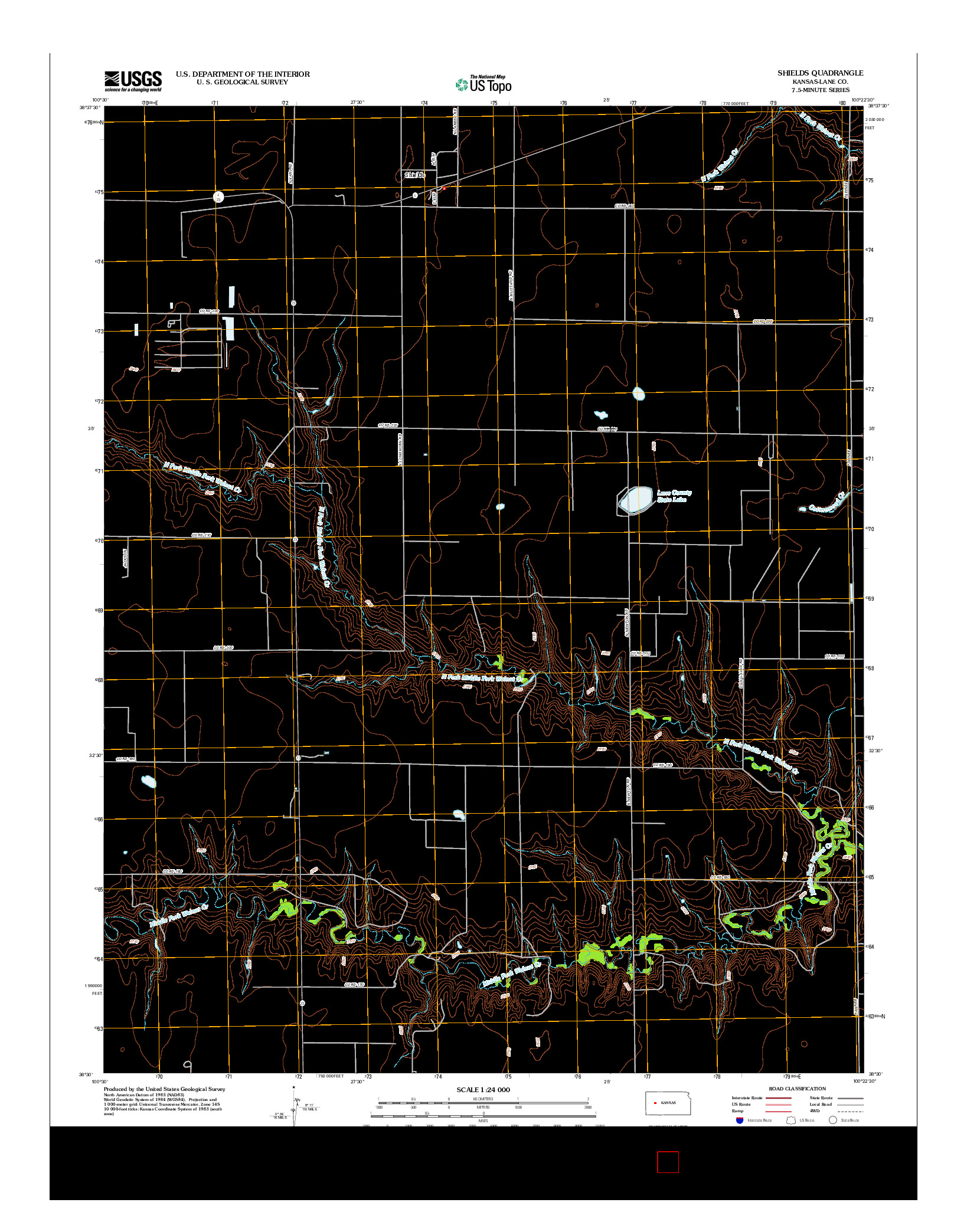 USGS US TOPO 7.5-MINUTE MAP FOR SHIELDS, KS 2012