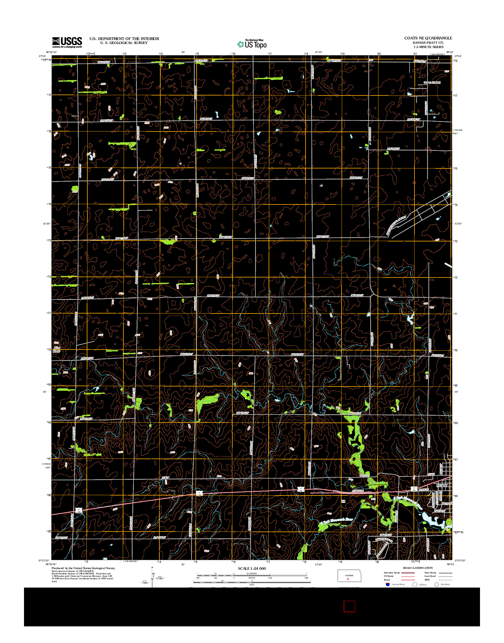 USGS US TOPO 7.5-MINUTE MAP FOR COATS NE, KS 2012