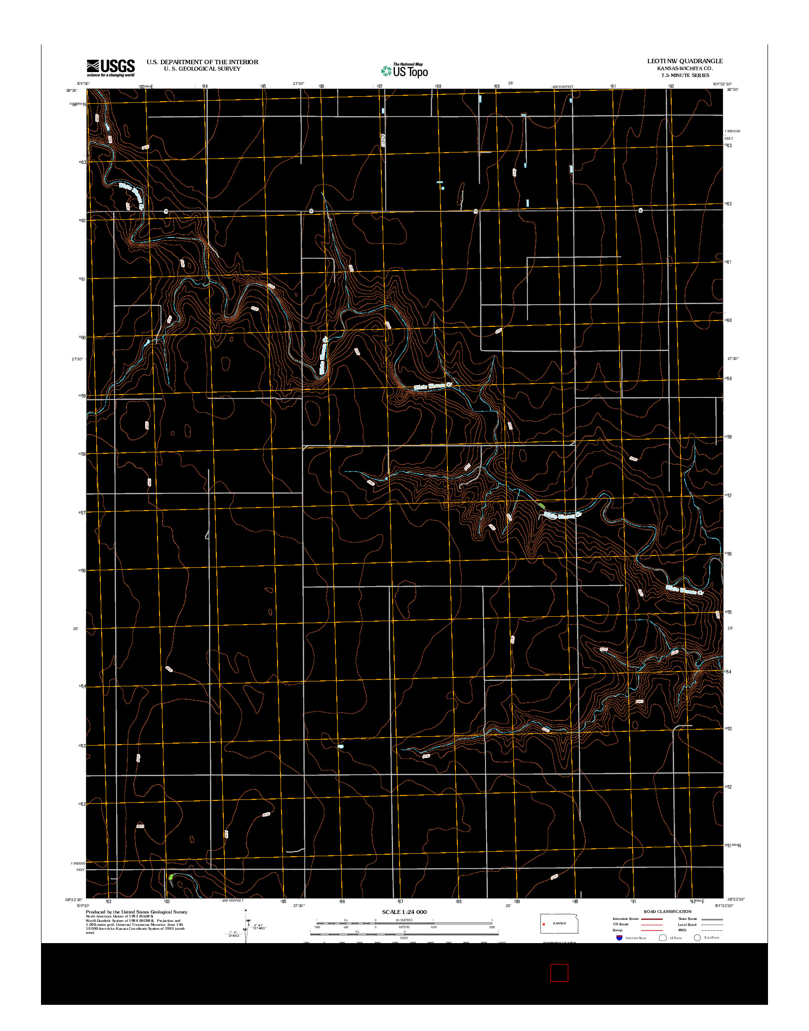 USGS US TOPO 7.5-MINUTE MAP FOR LEOTI NW, KS 2012