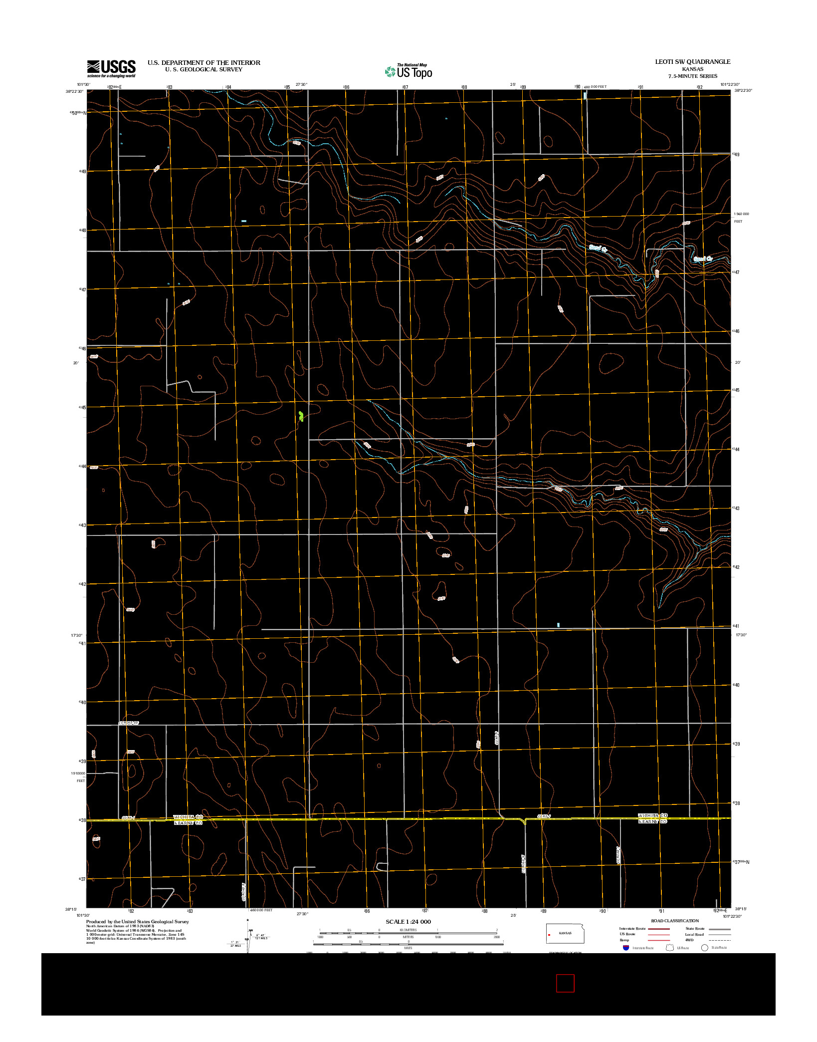 USGS US TOPO 7.5-MINUTE MAP FOR LEOTI SW, KS 2012