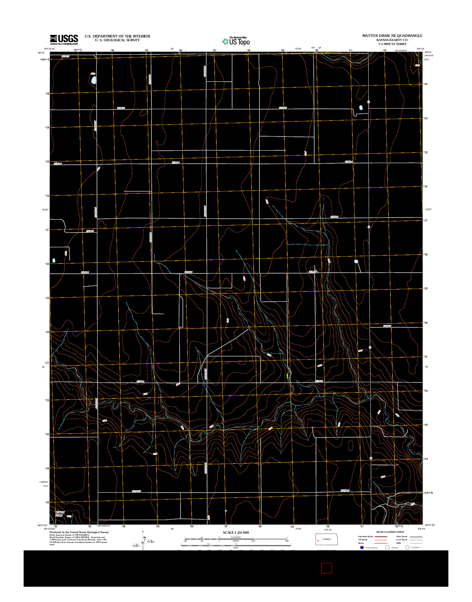 USGS US TOPO 7.5-MINUTE MAP FOR MATTOX DRAW NE, KS 2012