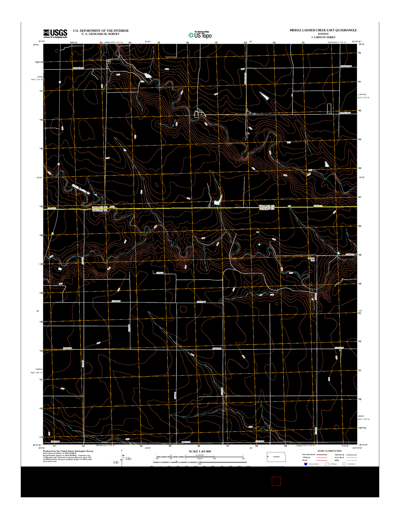 USGS US TOPO 7.5-MINUTE MAP FOR MIDDLE LADDER CREEK EAST, KS 2012
