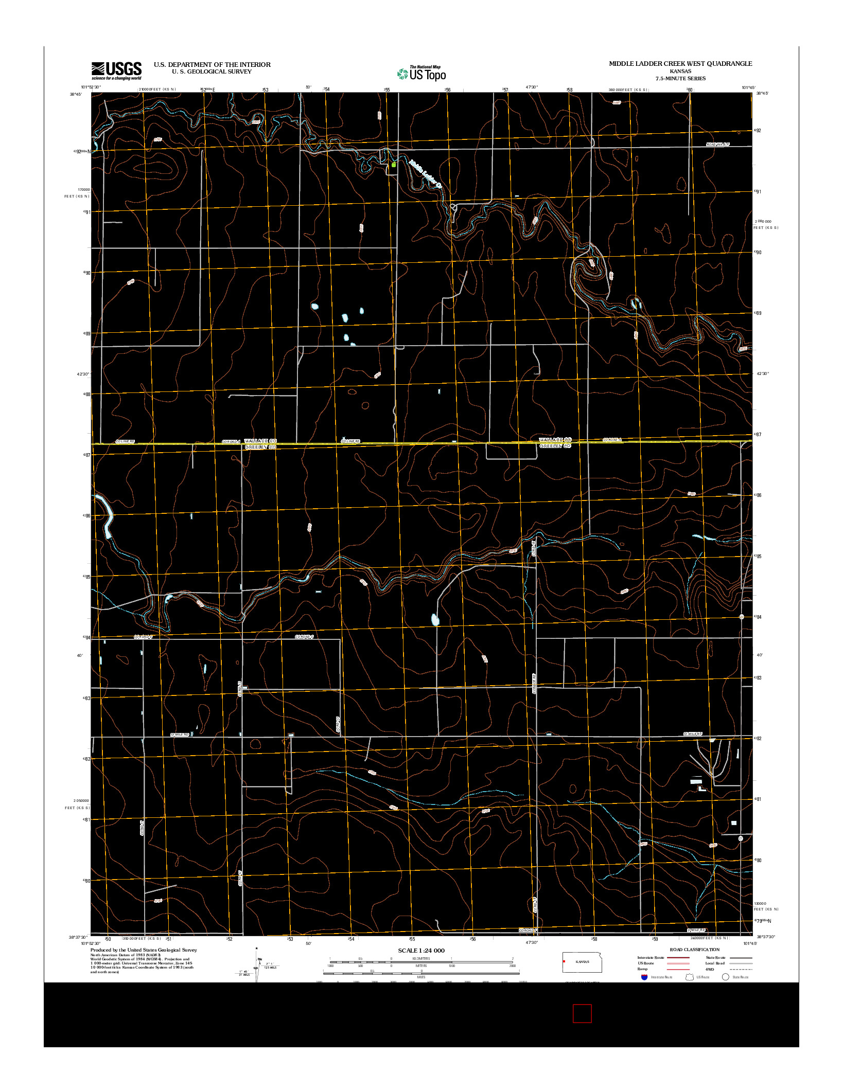 USGS US TOPO 7.5-MINUTE MAP FOR MIDDLE LADDER CREEK WEST, KS 2012