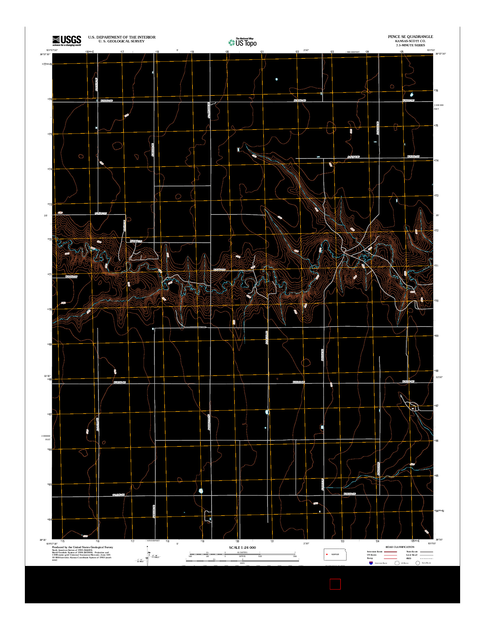 USGS US TOPO 7.5-MINUTE MAP FOR PENCE SE, KS 2012