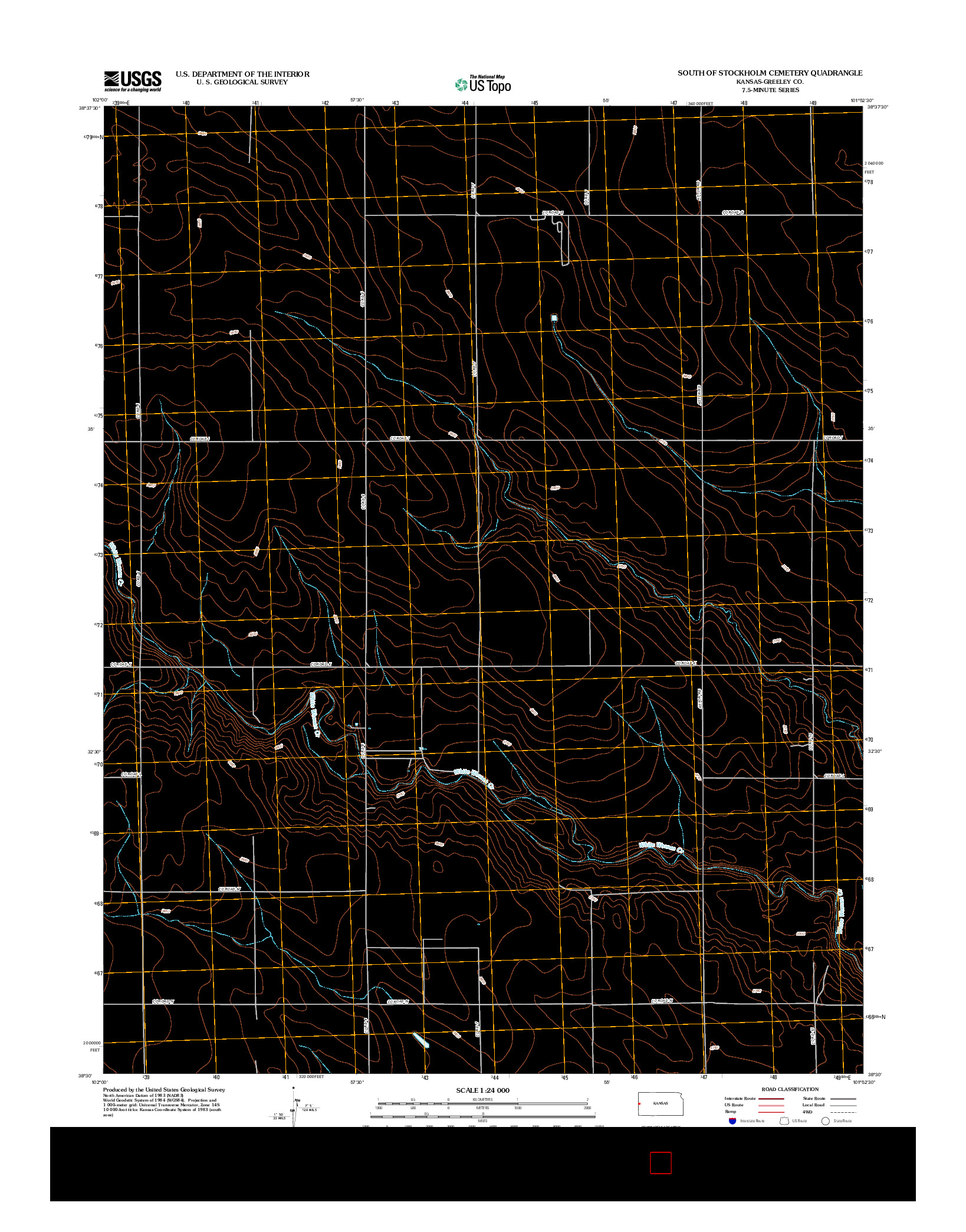 USGS US TOPO 7.5-MINUTE MAP FOR SOUTH OF STOCKHOLM CEMETERY, KS 2012