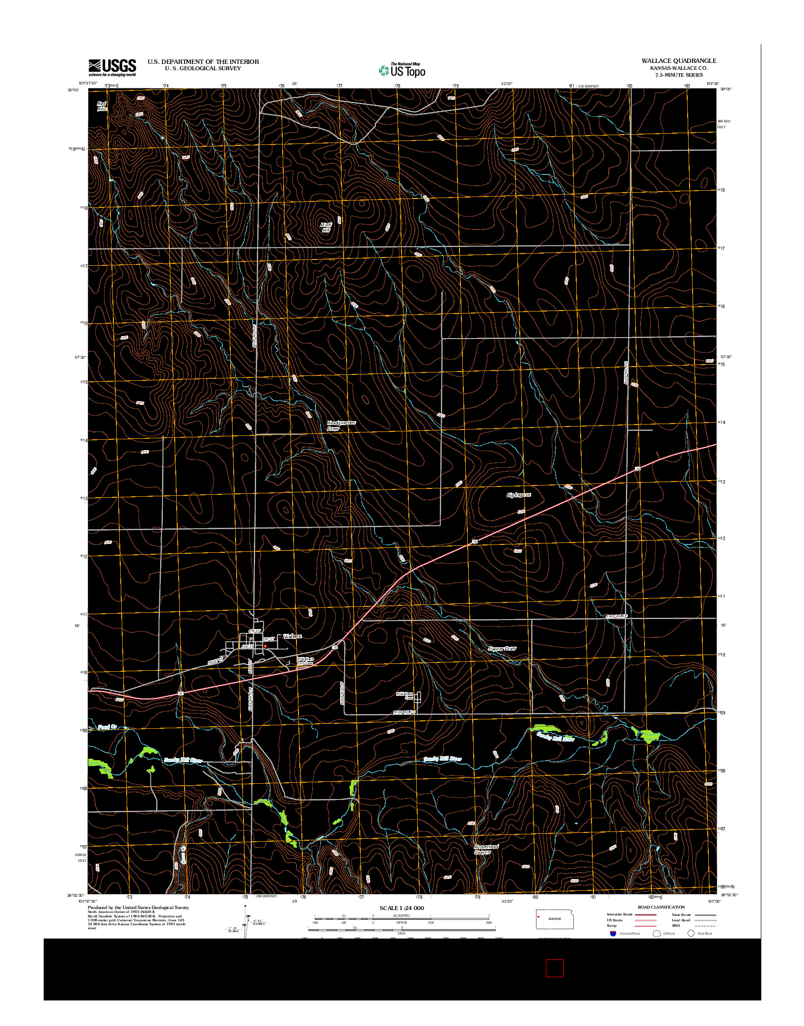 USGS US TOPO 7.5-MINUTE MAP FOR WALLACE, KS 2012