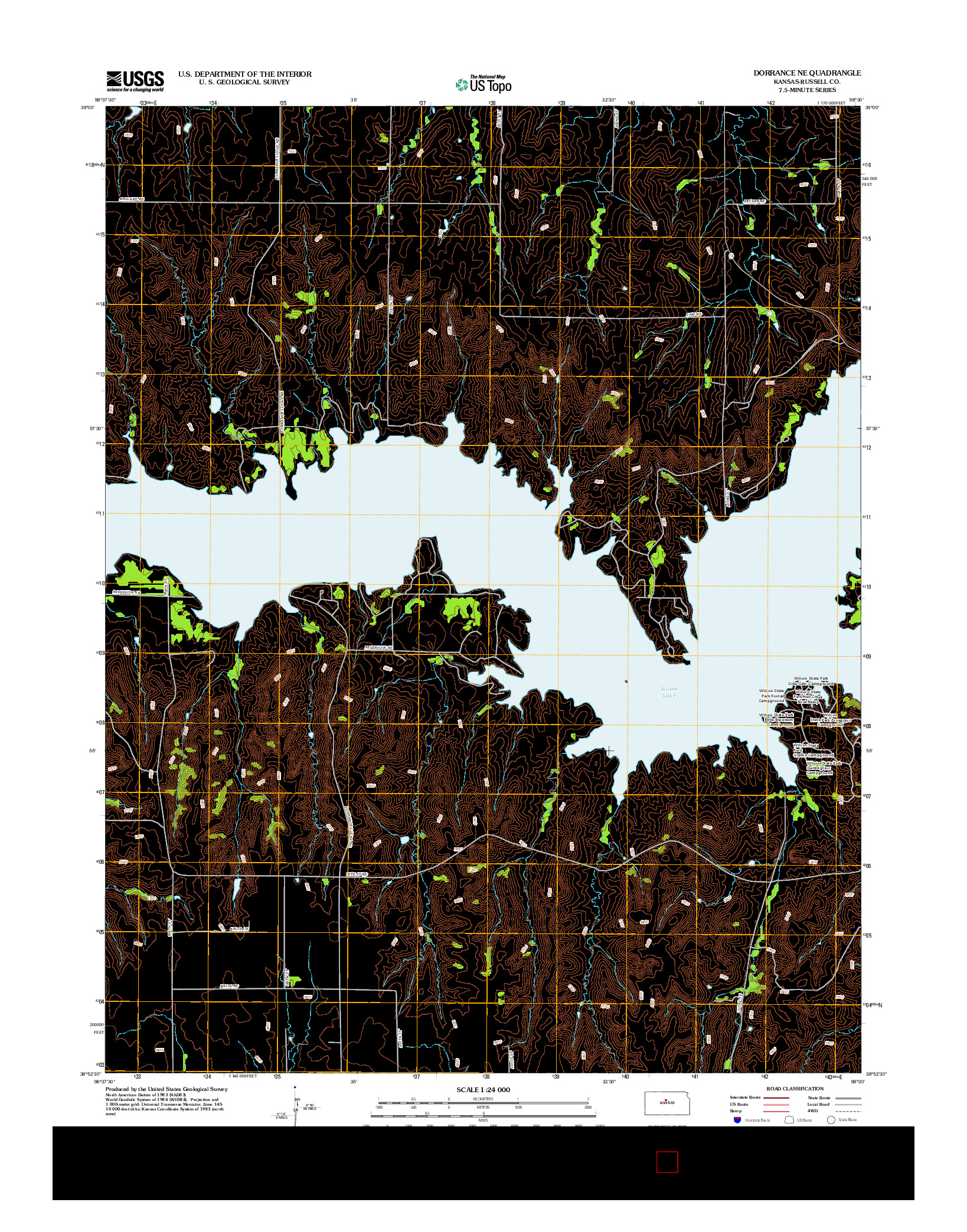 USGS US TOPO 7.5-MINUTE MAP FOR DORRANCE NE, KS 2012