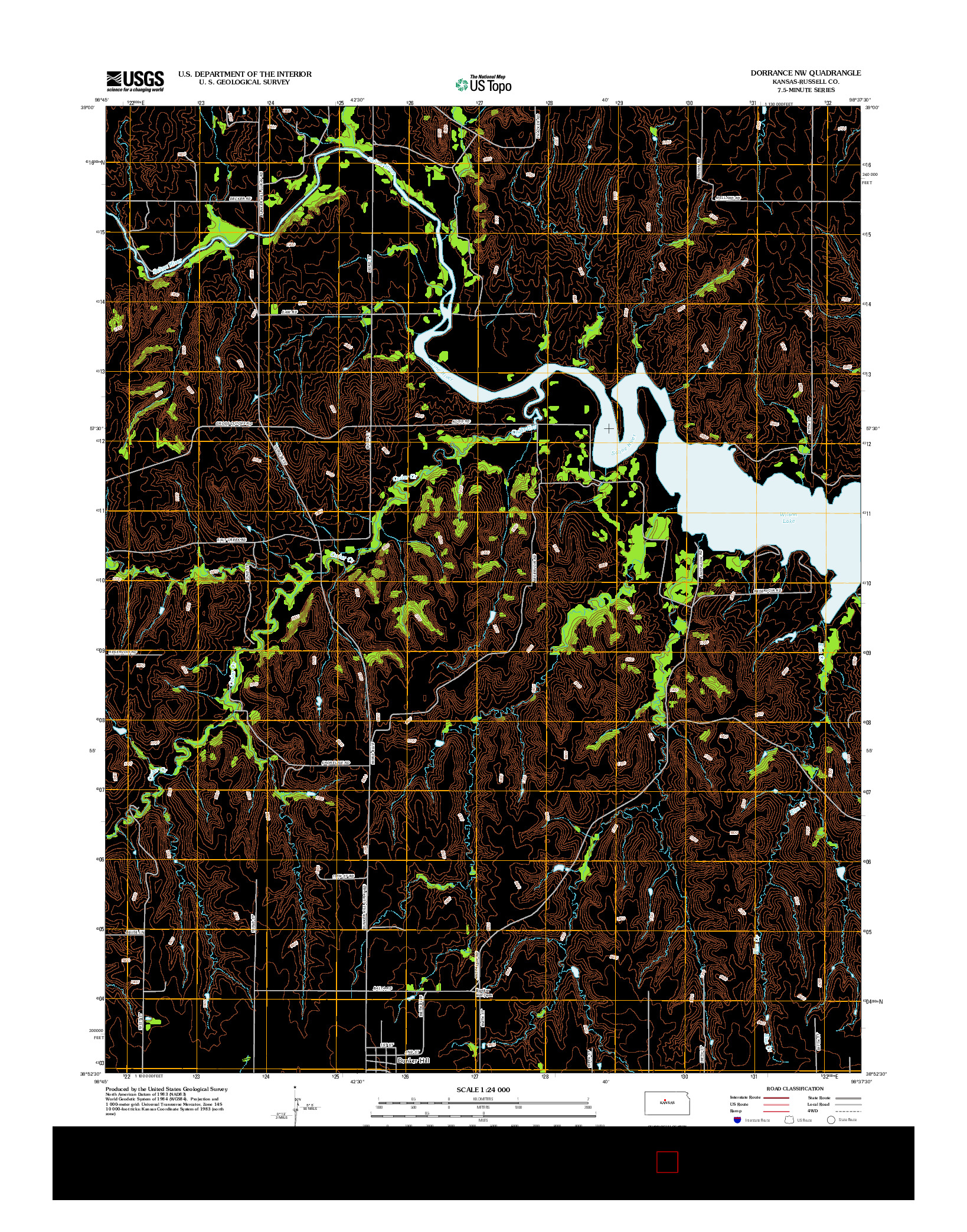 USGS US TOPO 7.5-MINUTE MAP FOR DORRANCE NW, KS 2012