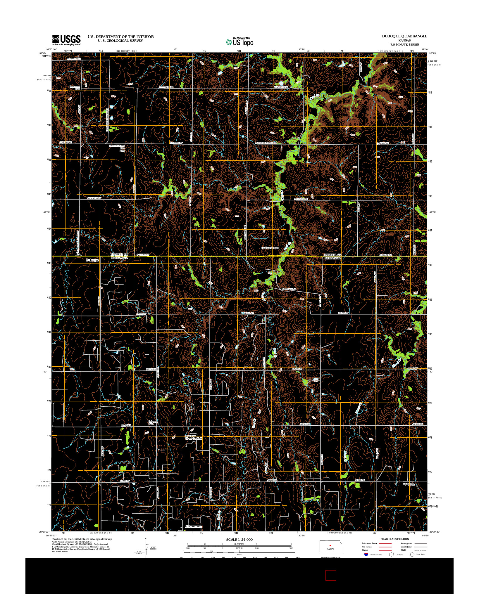 USGS US TOPO 7.5-MINUTE MAP FOR DUBUQUE, KS 2012