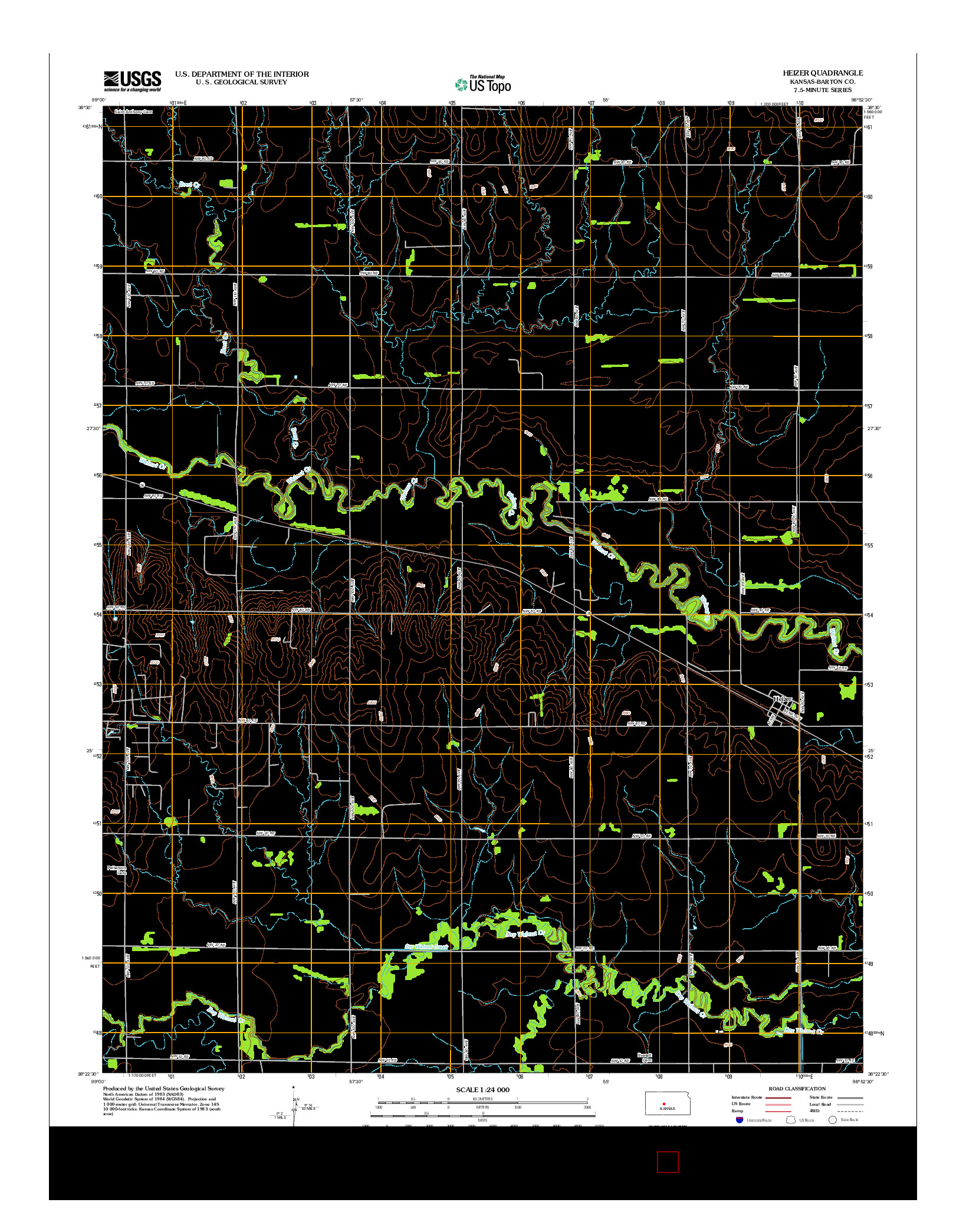 USGS US TOPO 7.5-MINUTE MAP FOR HEIZER, KS 2012