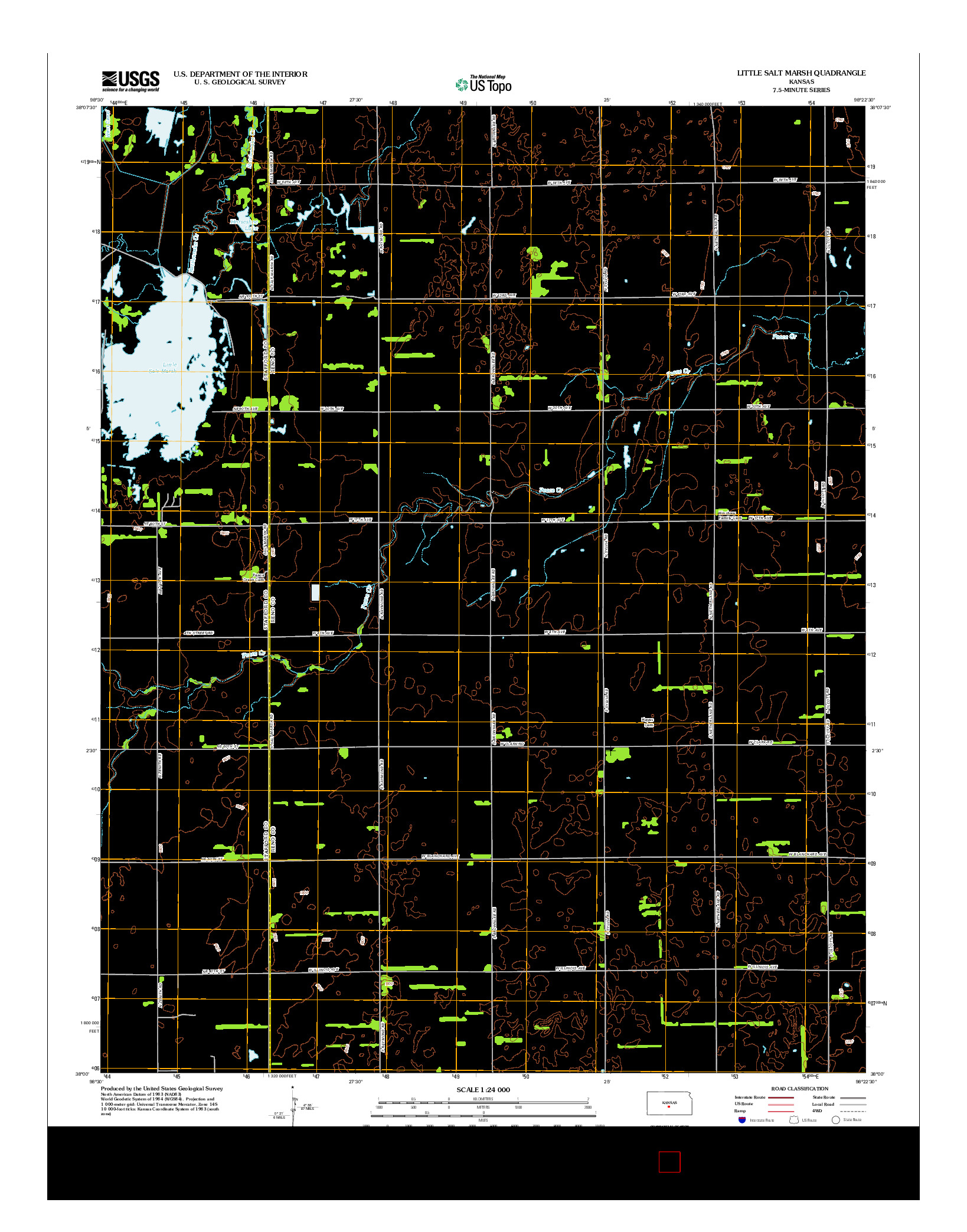 USGS US TOPO 7.5-MINUTE MAP FOR LITTLE SALT MARSH, KS 2012