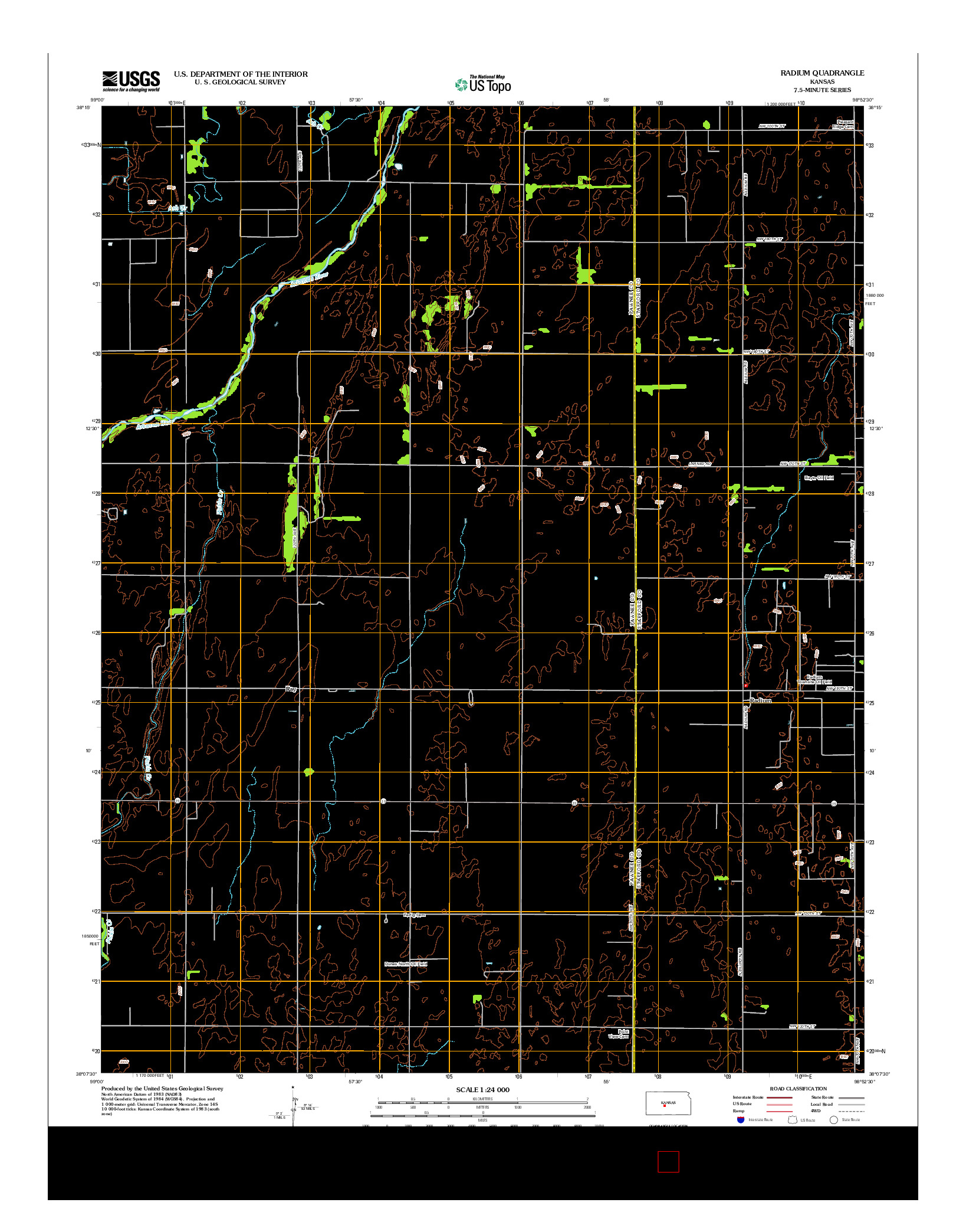 USGS US TOPO 7.5-MINUTE MAP FOR RADIUM, KS 2012