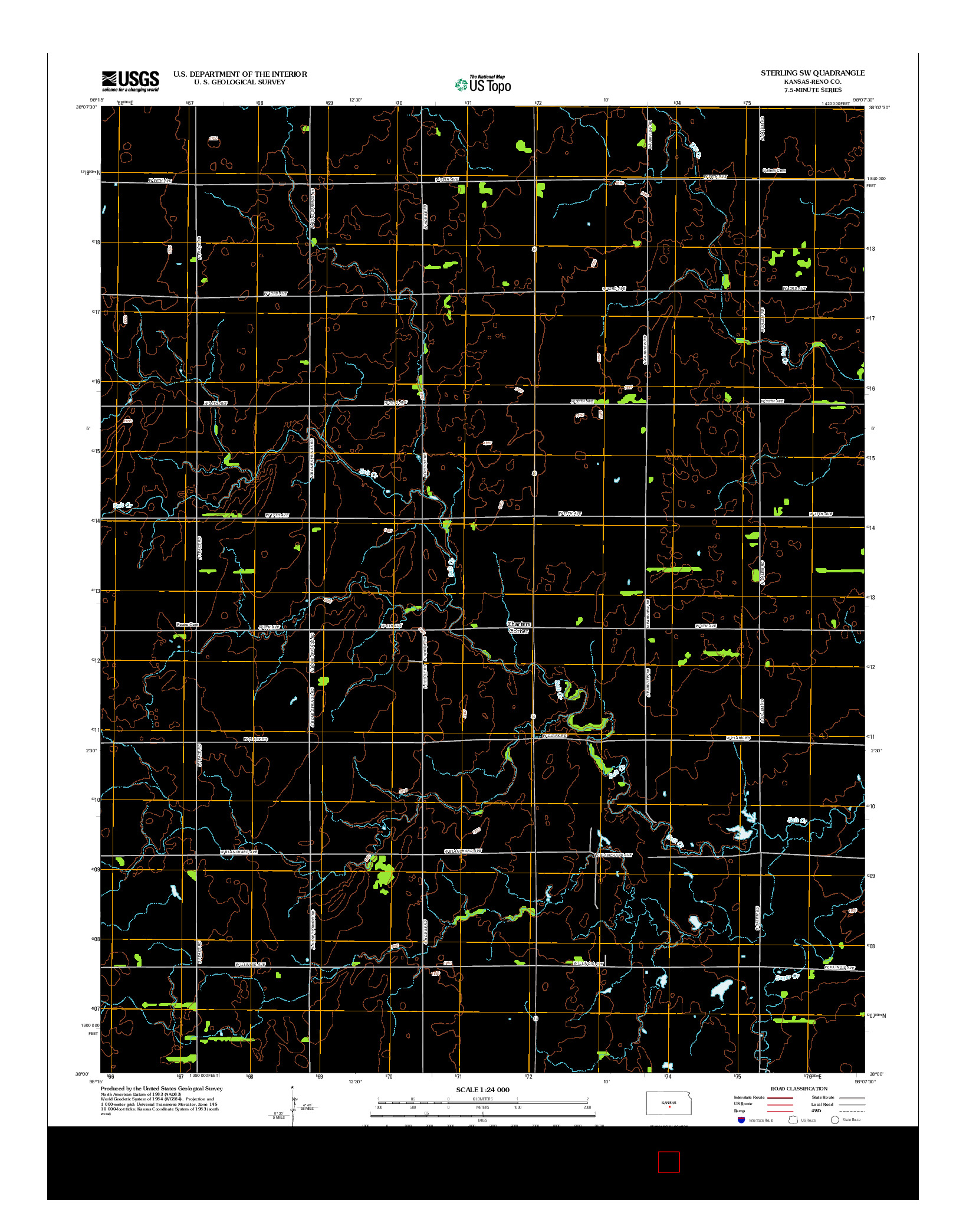 USGS US TOPO 7.5-MINUTE MAP FOR STERLING SW, KS 2012