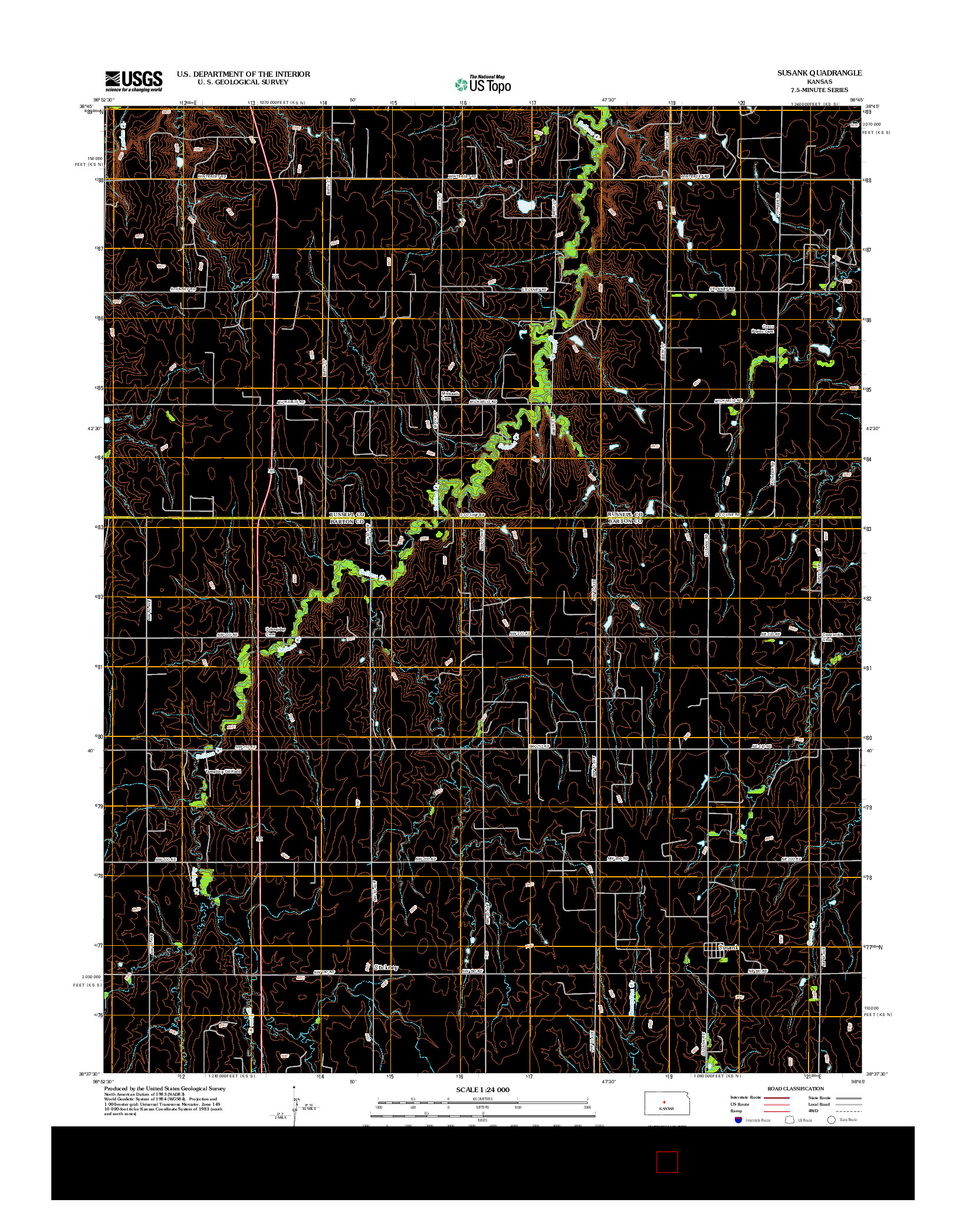 USGS US TOPO 7.5-MINUTE MAP FOR SUSANK, KS 2012