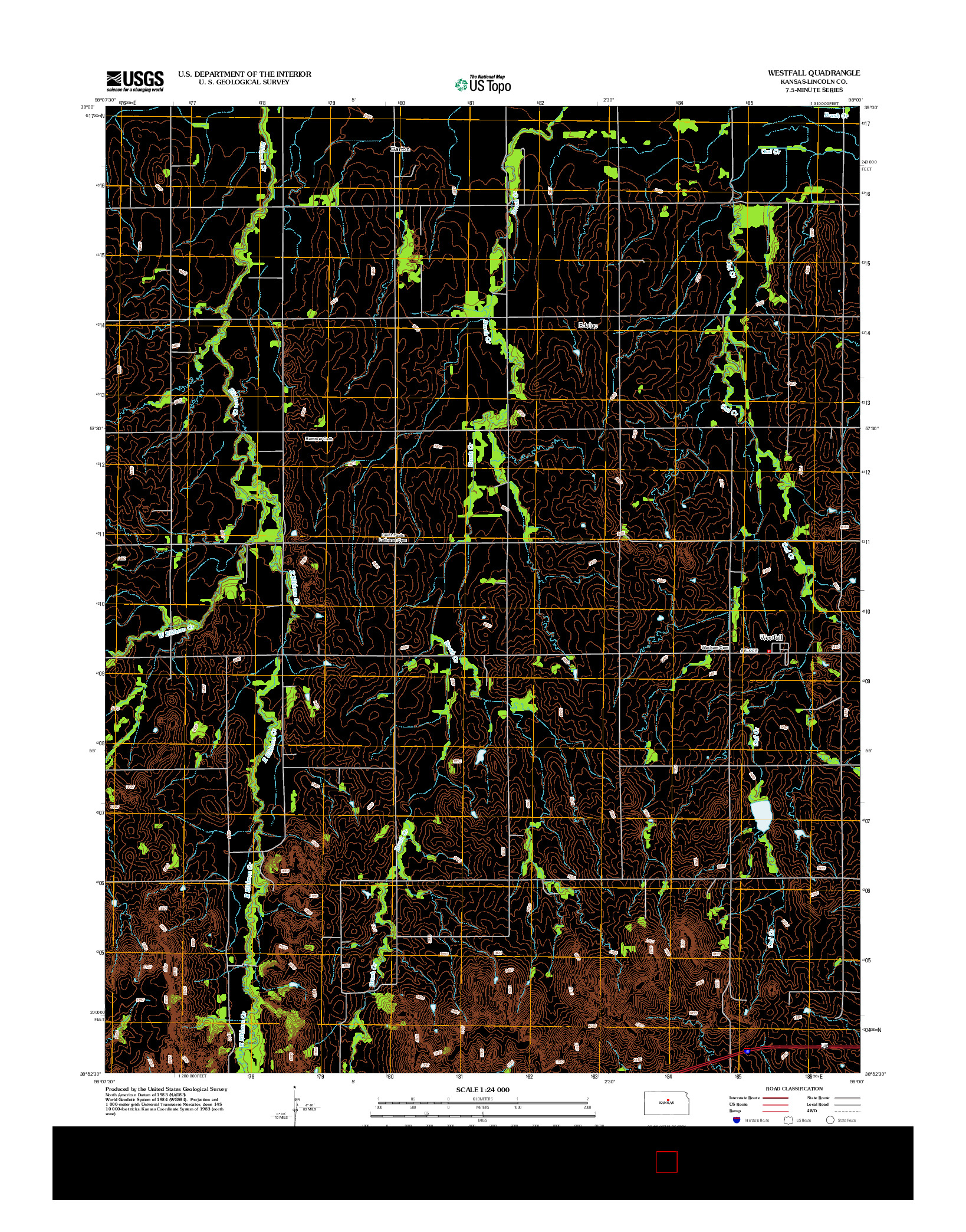 USGS US TOPO 7.5-MINUTE MAP FOR WESTFALL, KS 2012