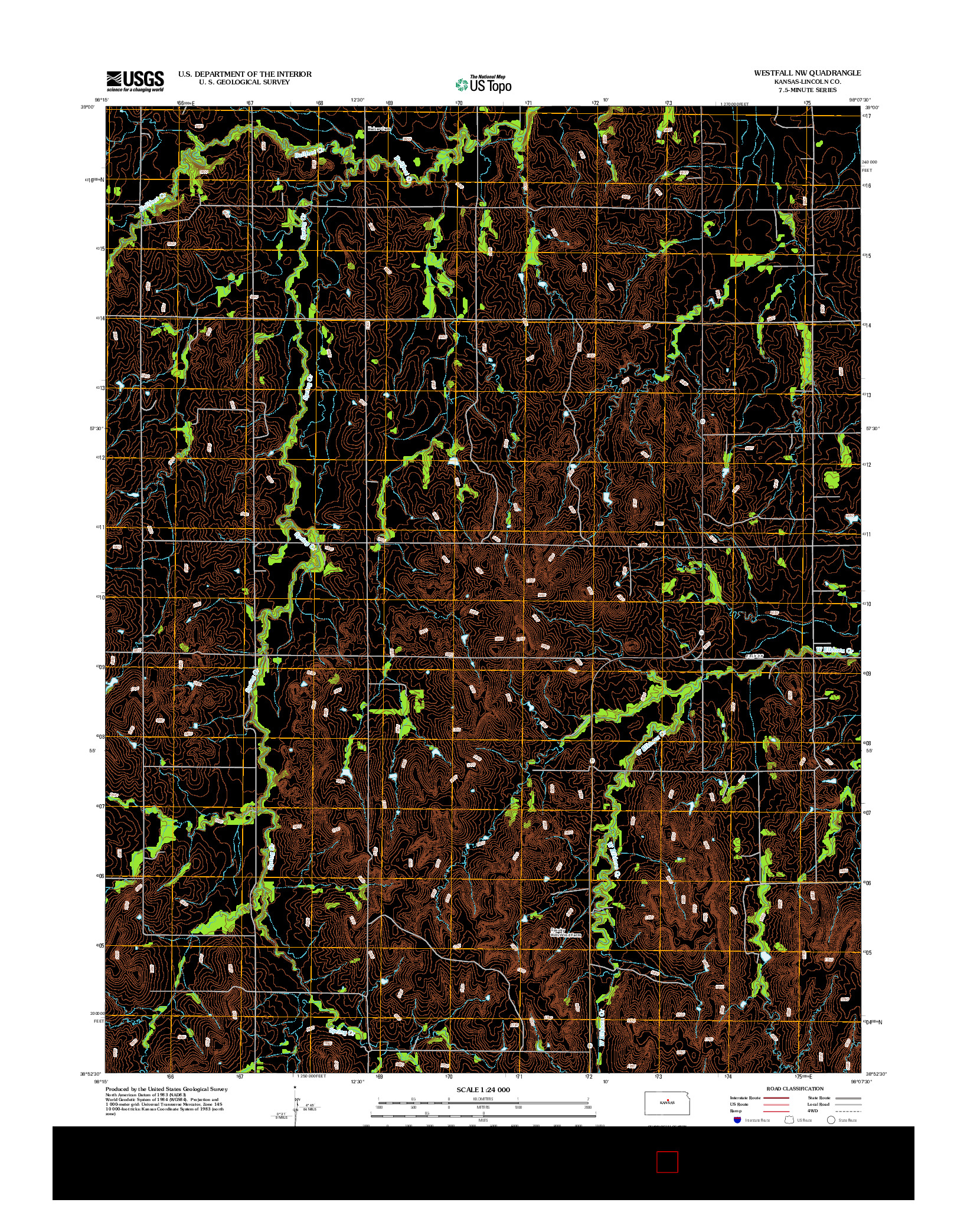 USGS US TOPO 7.5-MINUTE MAP FOR WESTFALL NW, KS 2012