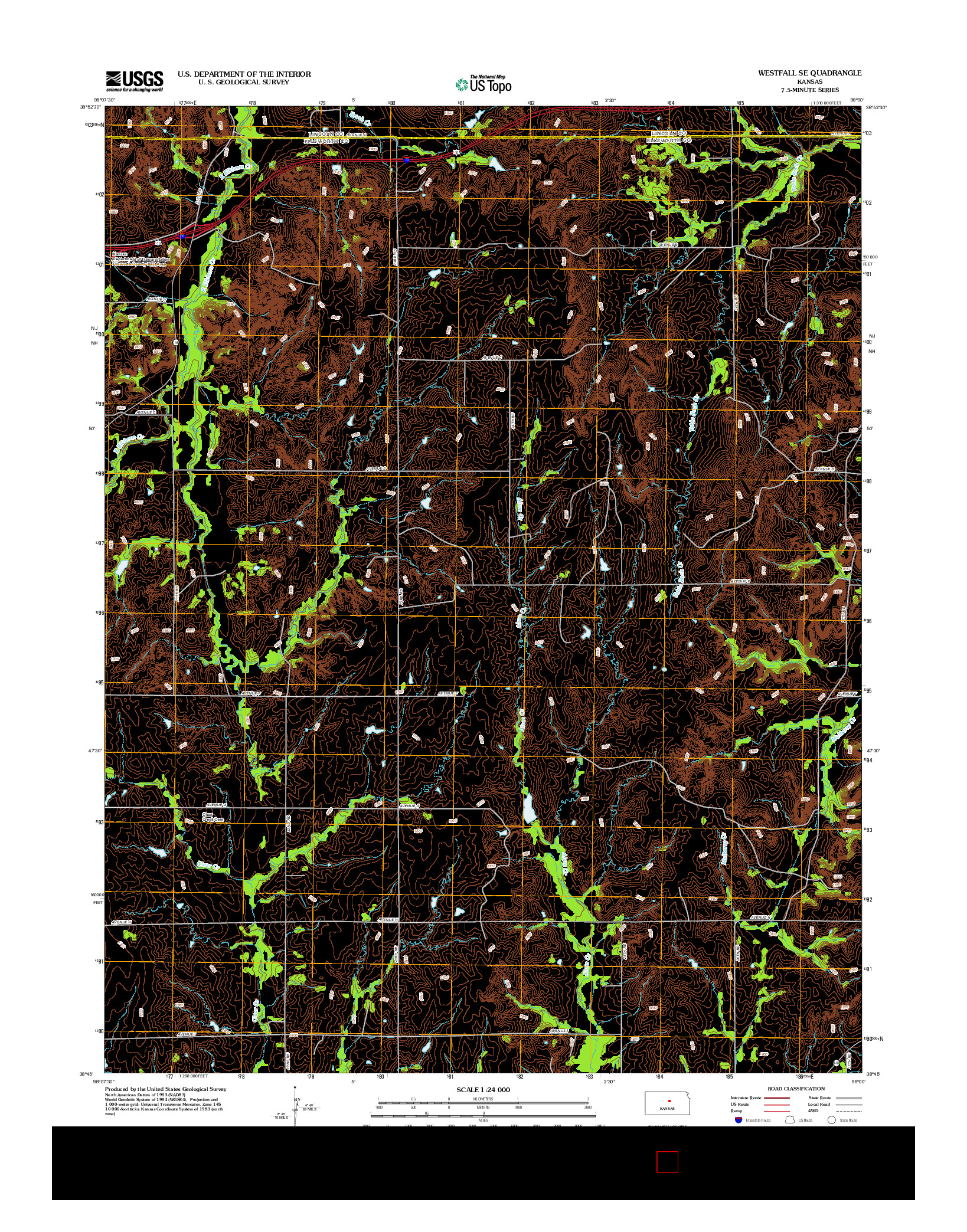 USGS US TOPO 7.5-MINUTE MAP FOR WESTFALL SE, KS 2012