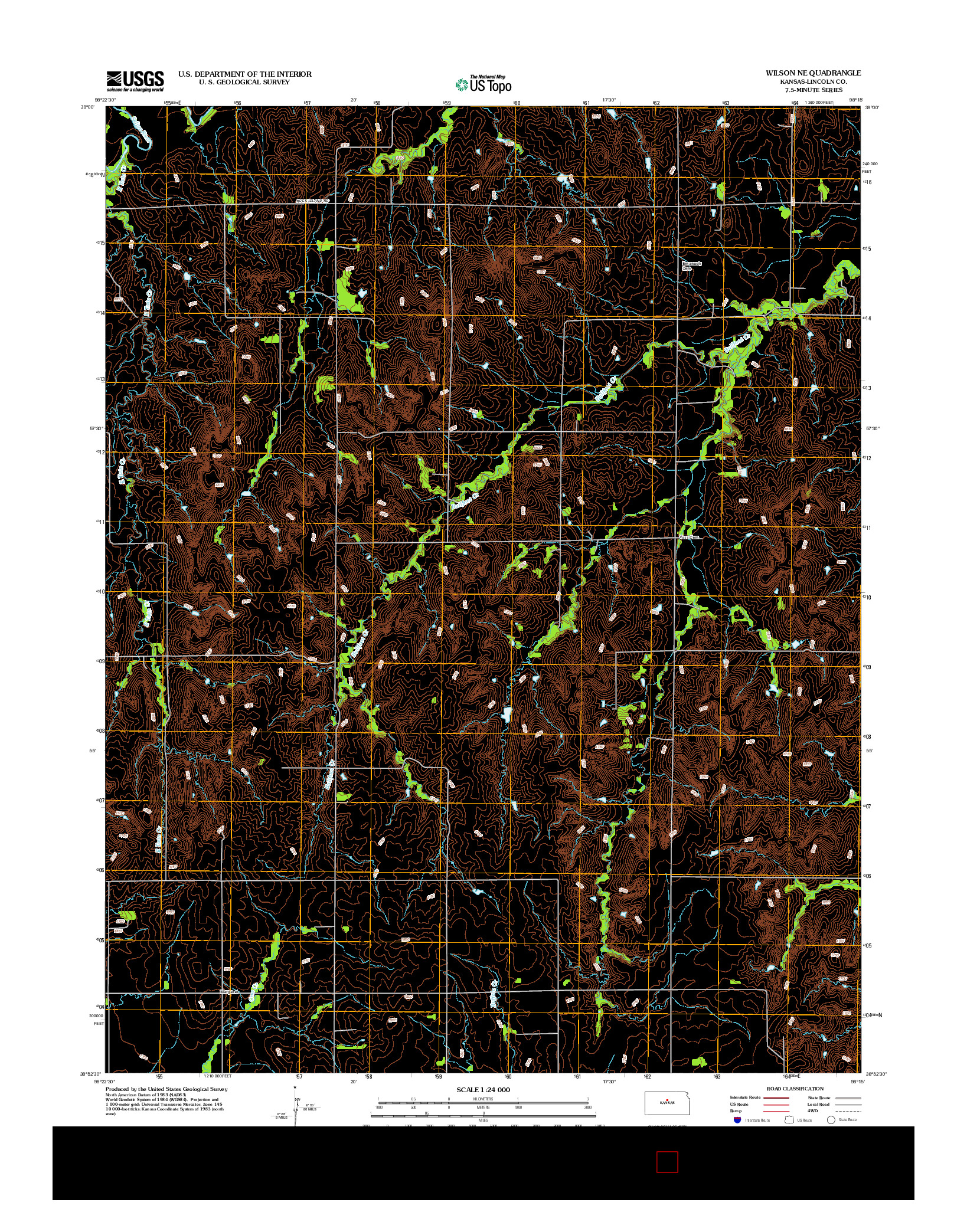 USGS US TOPO 7.5-MINUTE MAP FOR WILSON NE, KS 2012