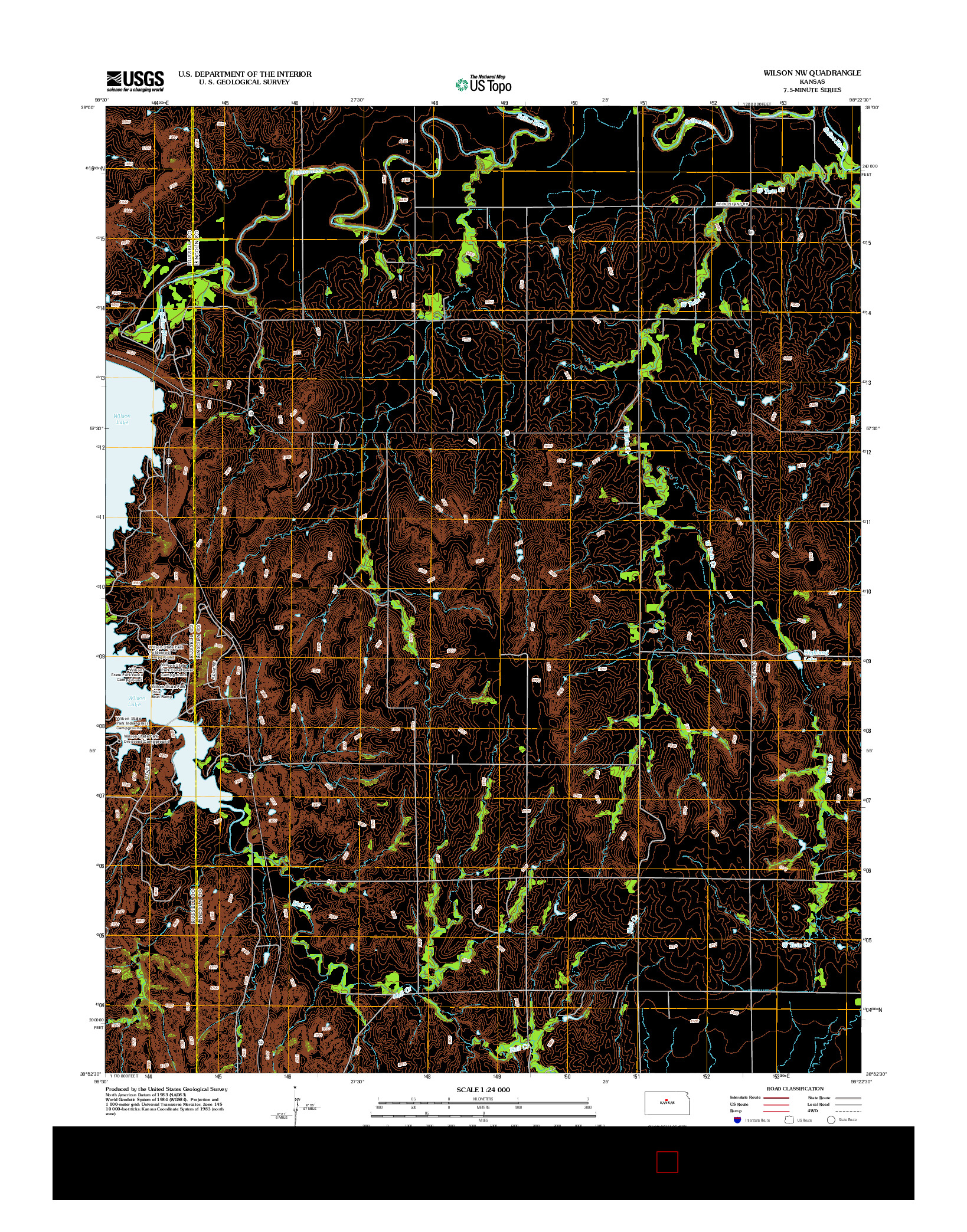 USGS US TOPO 7.5-MINUTE MAP FOR WILSON NW, KS 2012