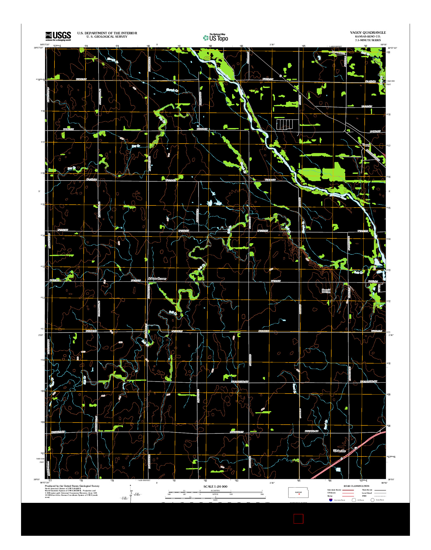 USGS US TOPO 7.5-MINUTE MAP FOR YAGGY, KS 2012