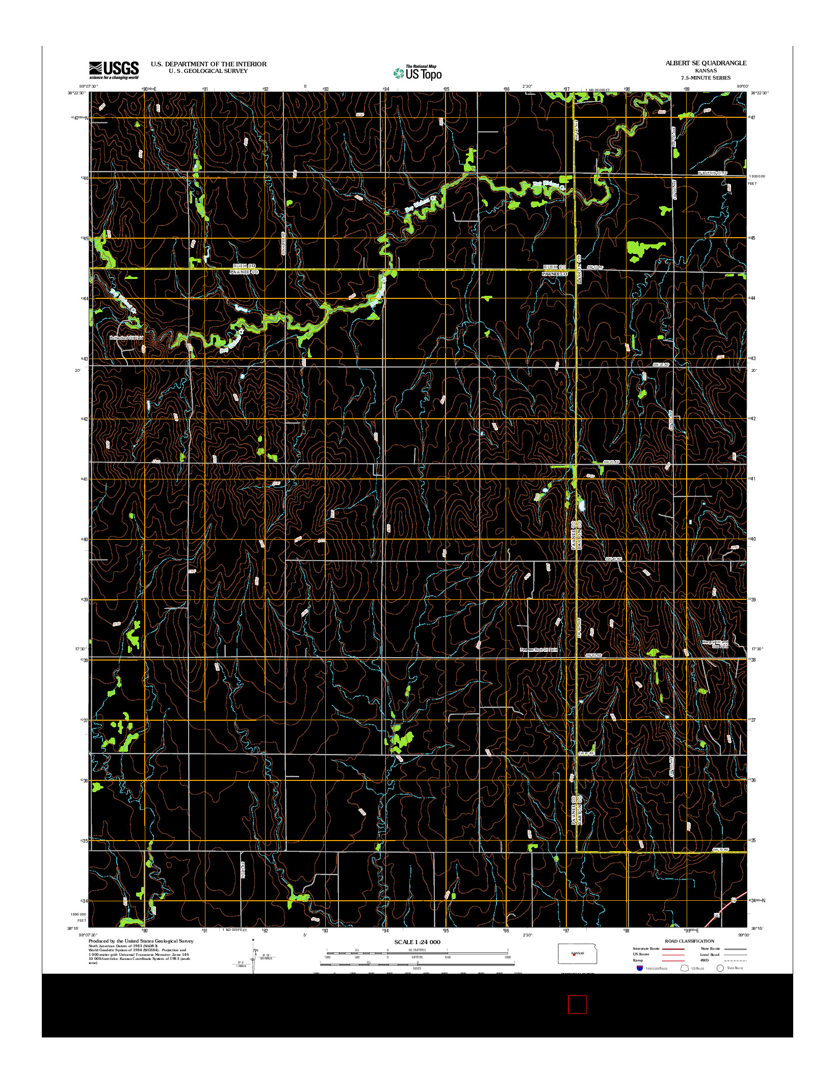 USGS US TOPO 7.5-MINUTE MAP FOR ALBERT SE, KS 2012