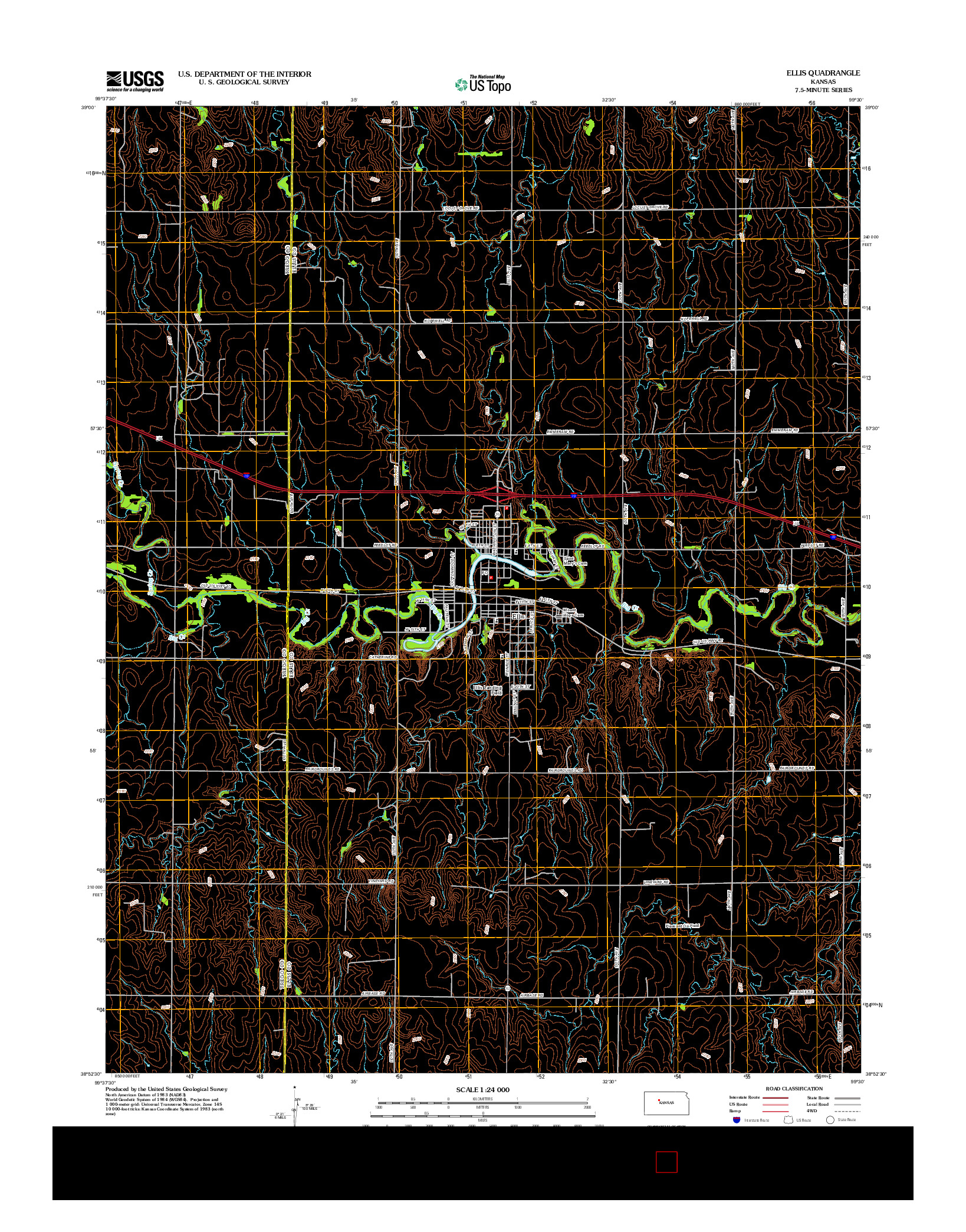 USGS US TOPO 7.5-MINUTE MAP FOR ELLIS, KS 2012