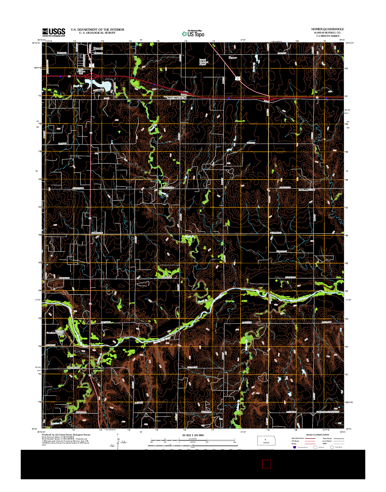 USGS US TOPO 7.5-MINUTE MAP FOR HOMER, KS 2012