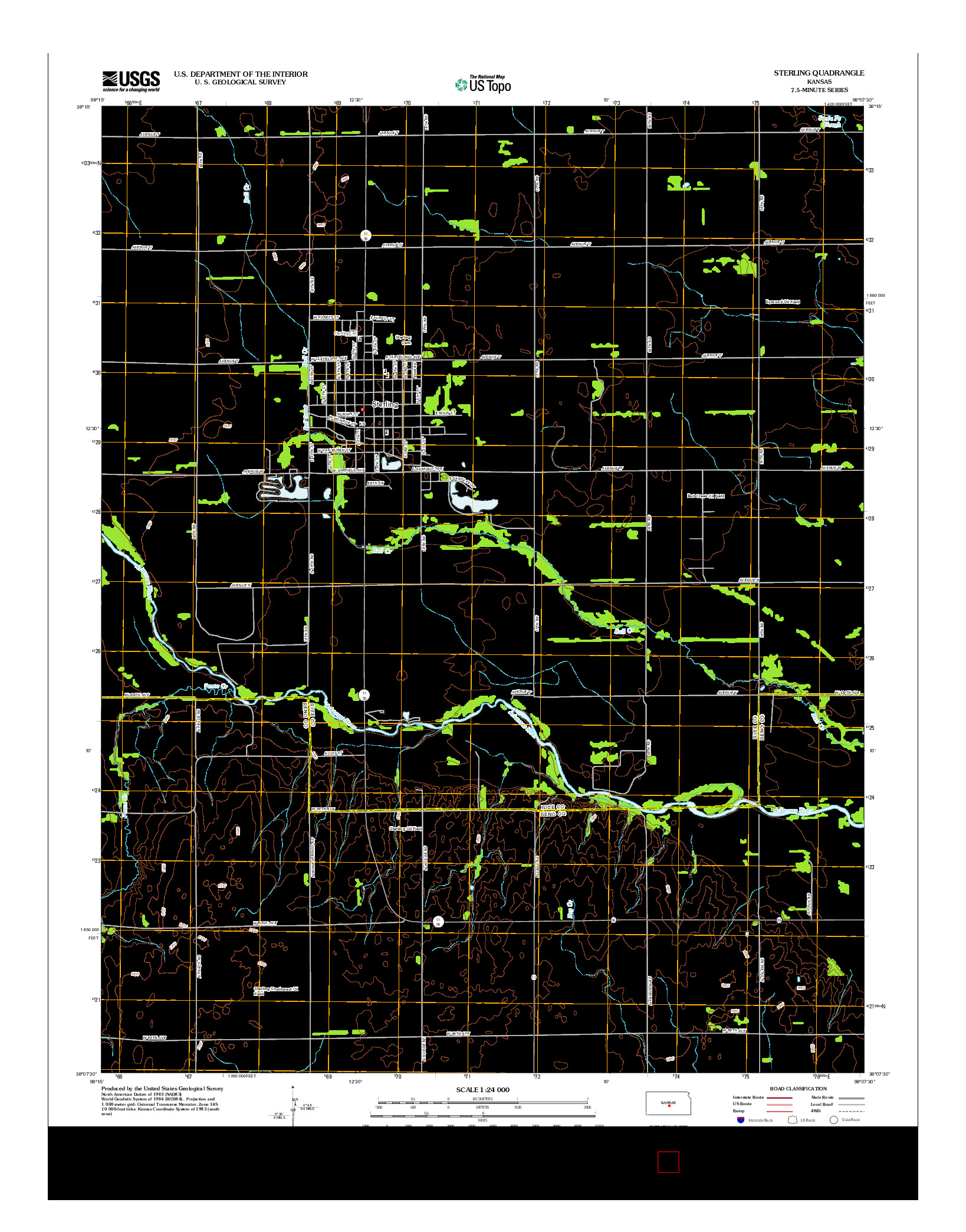 USGS US TOPO 7.5-MINUTE MAP FOR STERLING, KS 2012