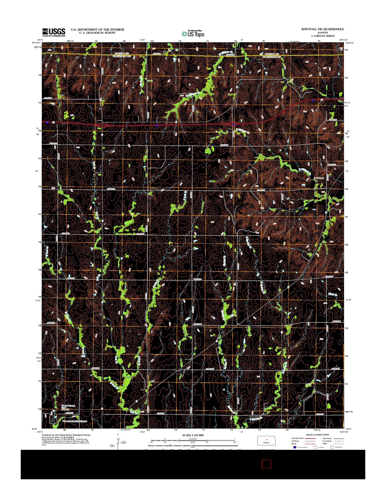 USGS US TOPO 7.5-MINUTE MAP FOR WESTFALL SW, KS 2012