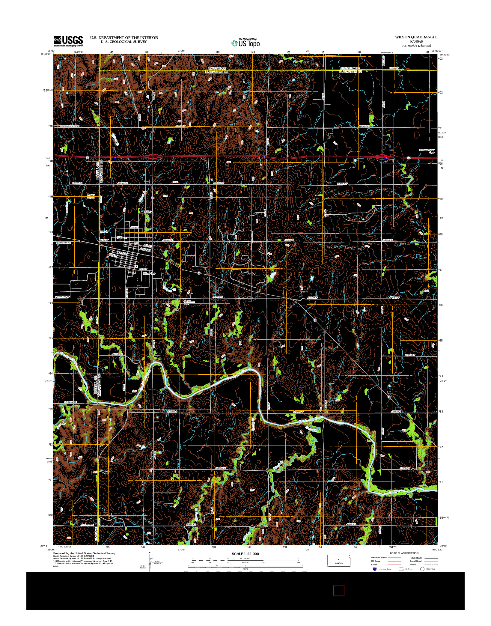 USGS US TOPO 7.5-MINUTE MAP FOR WILSON, KS 2012