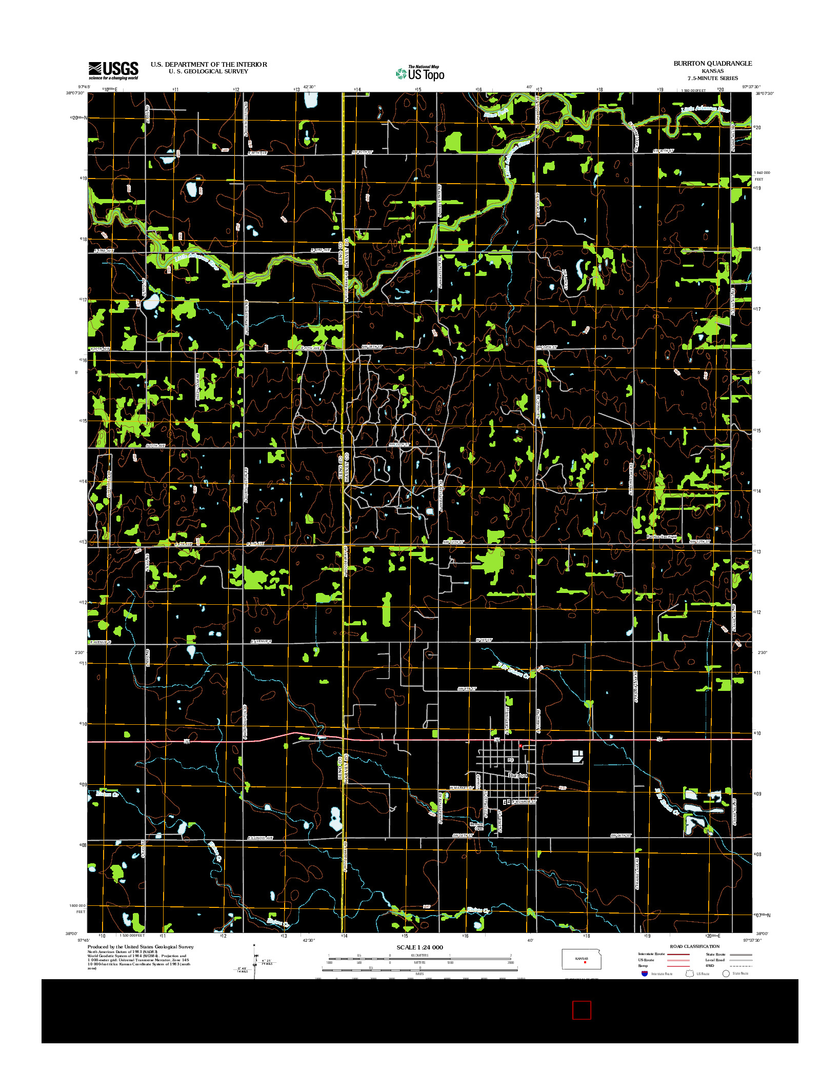 USGS US TOPO 7.5-MINUTE MAP FOR BURRTON, KS 2012