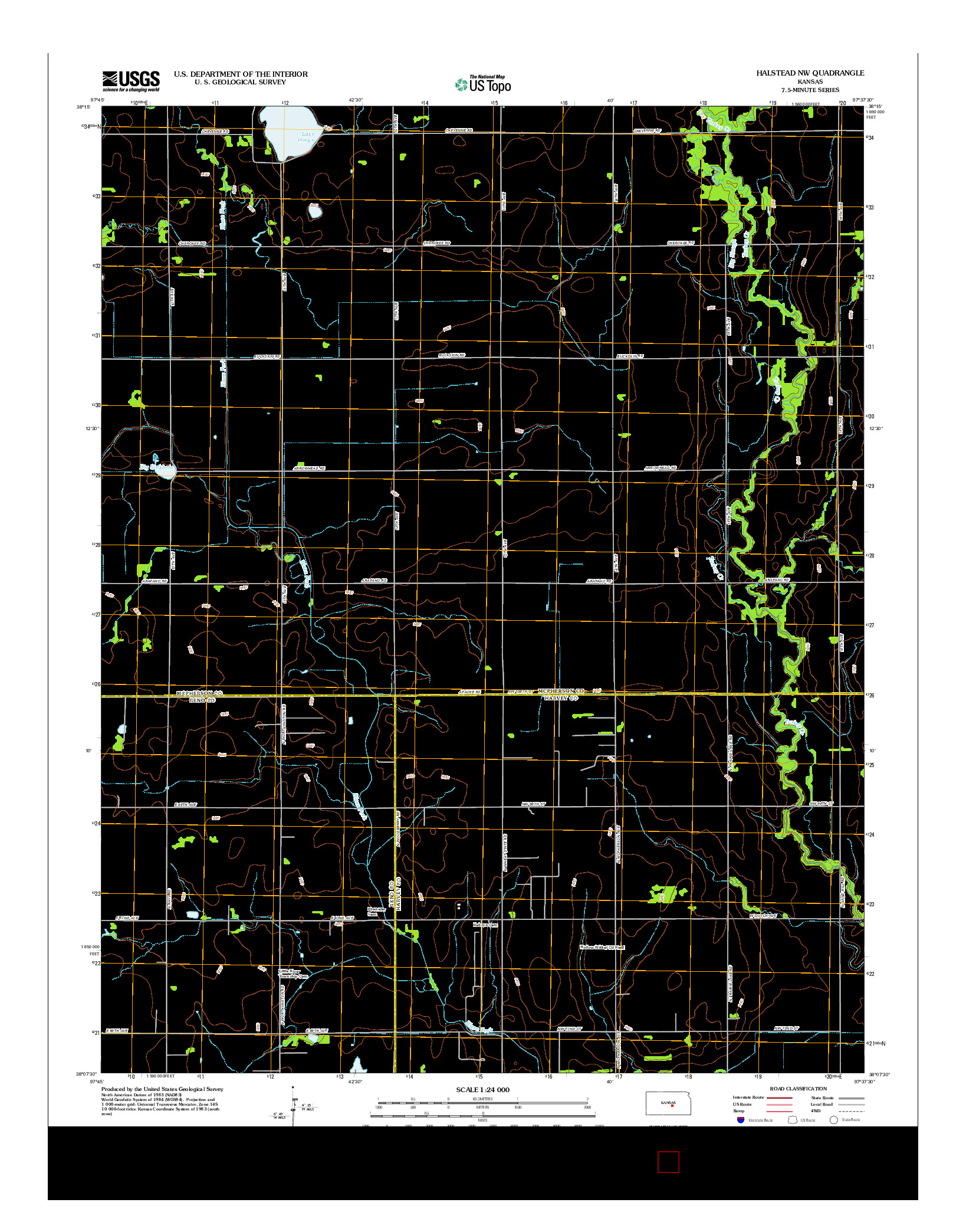USGS US TOPO 7.5-MINUTE MAP FOR HALSTEAD NW, KS 2012