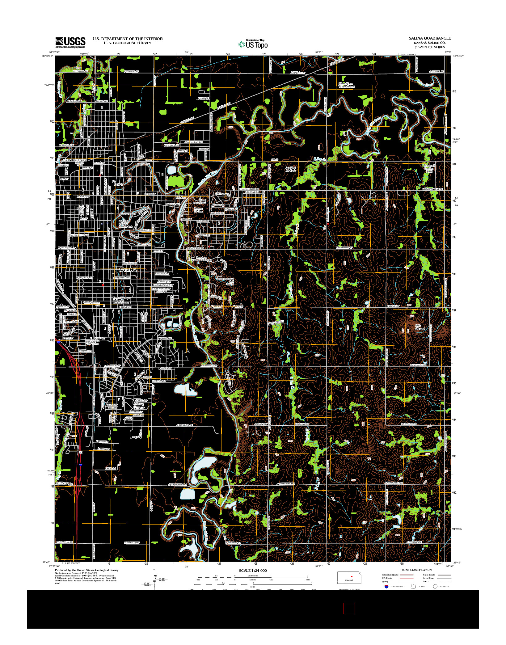 USGS US TOPO 7.5-MINUTE MAP FOR SALINA, KS 2012