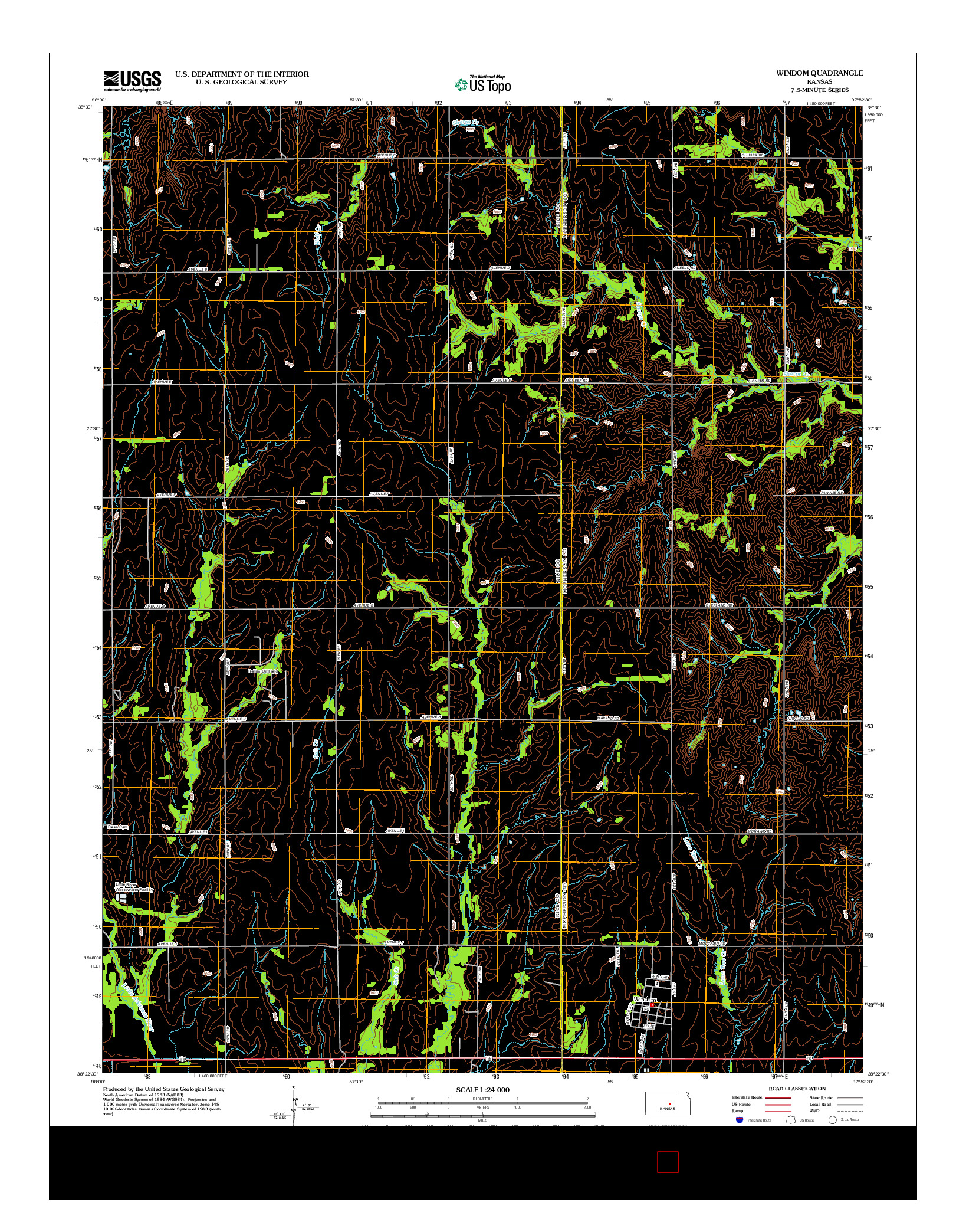 USGS US TOPO 7.5-MINUTE MAP FOR WINDOM, KS 2012