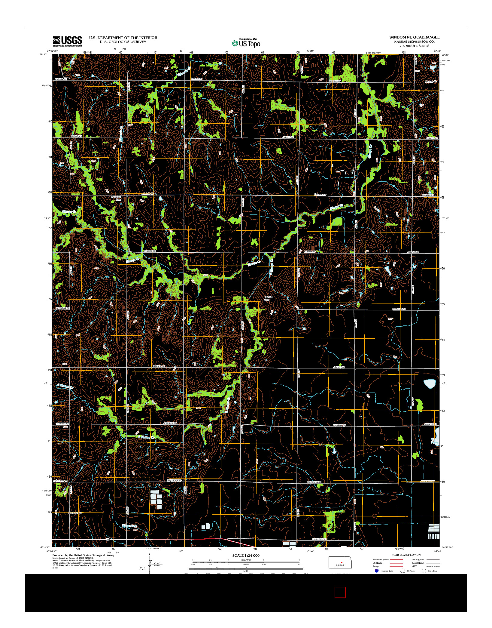 USGS US TOPO 7.5-MINUTE MAP FOR WINDOM NE, KS 2012
