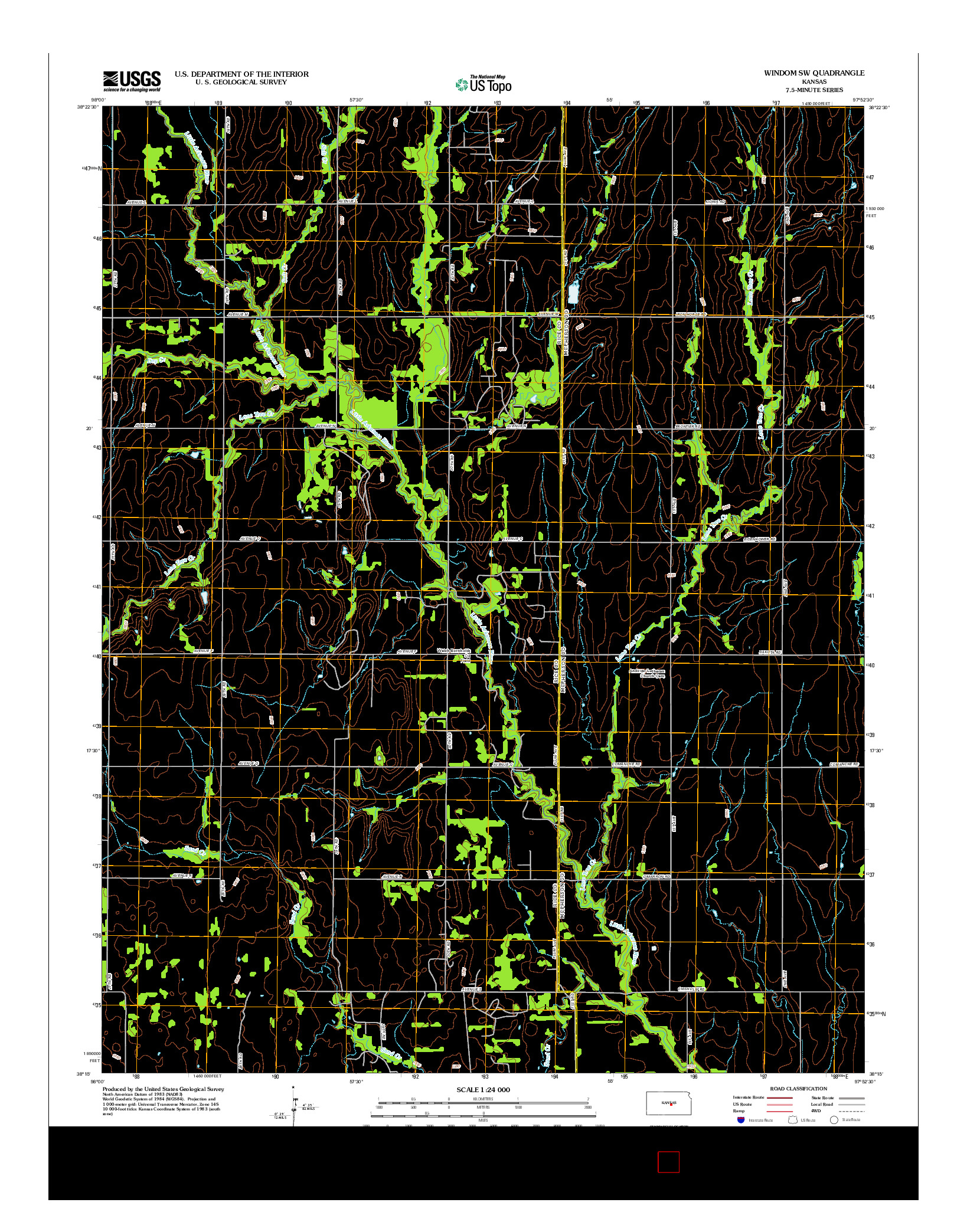 USGS US TOPO 7.5-MINUTE MAP FOR WINDOM SW, KS 2012