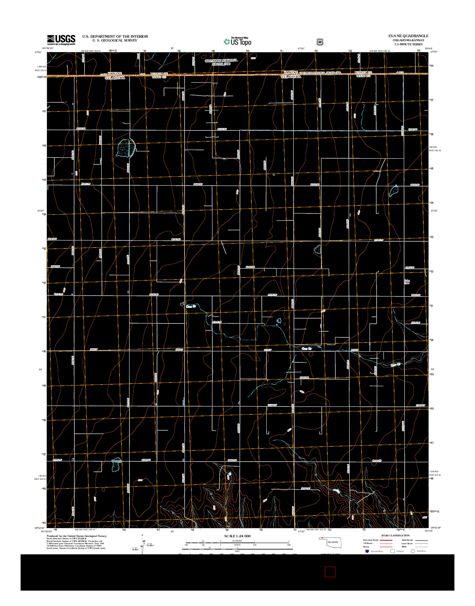 USGS US TOPO 7.5-MINUTE MAP FOR EVA NE, OK-KS 2012
