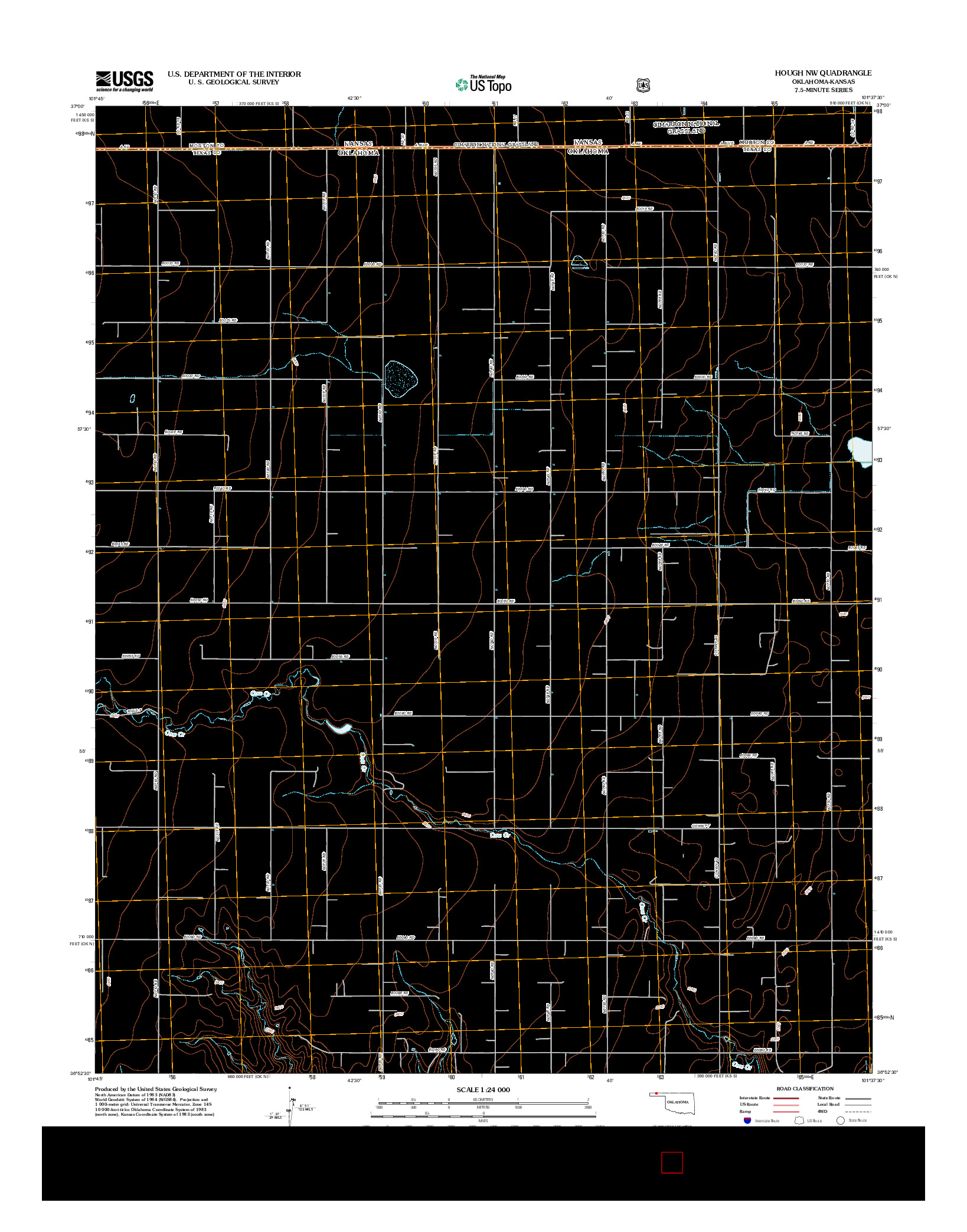USGS US TOPO 7.5-MINUTE MAP FOR HOUGH NW, OK-KS 2012