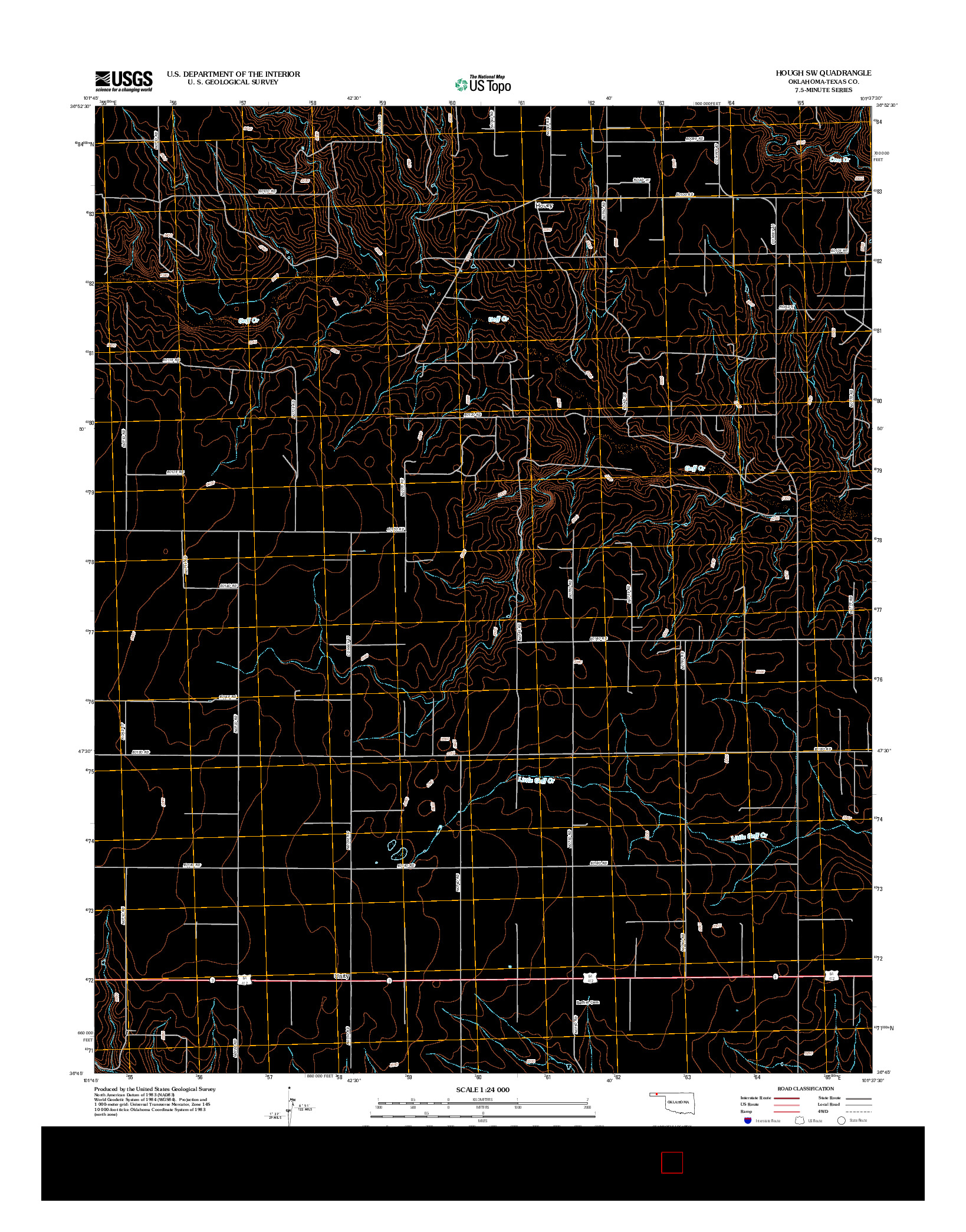 USGS US TOPO 7.5-MINUTE MAP FOR HOUGH SW, OK 2012