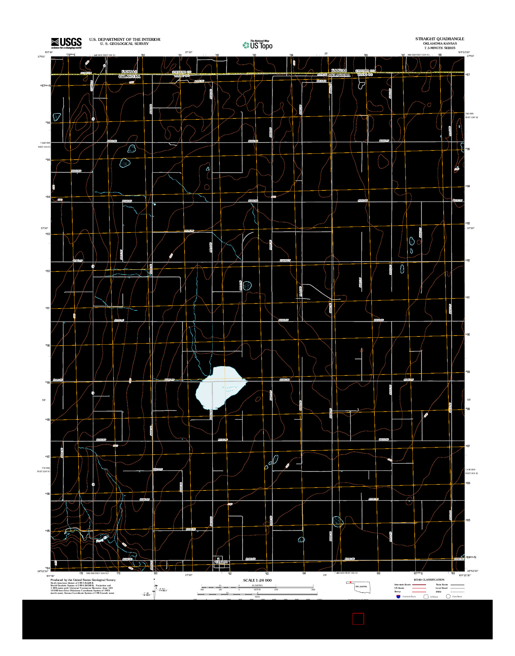 USGS US TOPO 7.5-MINUTE MAP FOR STRAIGHT, OK-KS 2012