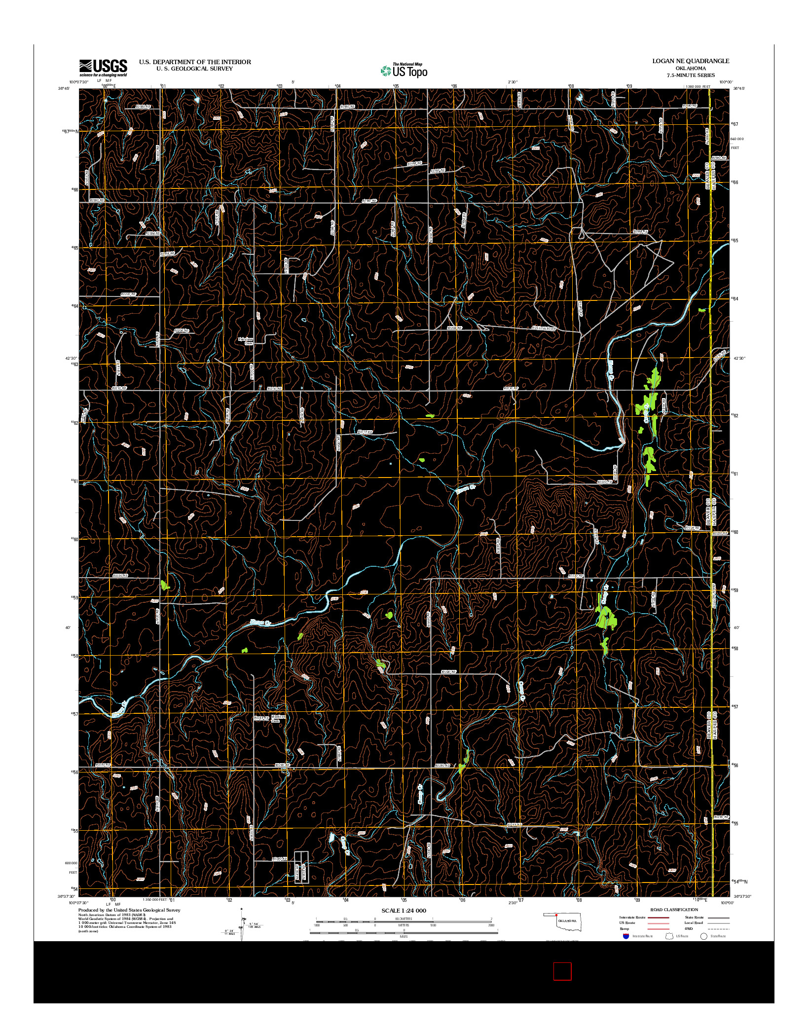 USGS US TOPO 7.5-MINUTE MAP FOR LOGAN NE, OK 2012