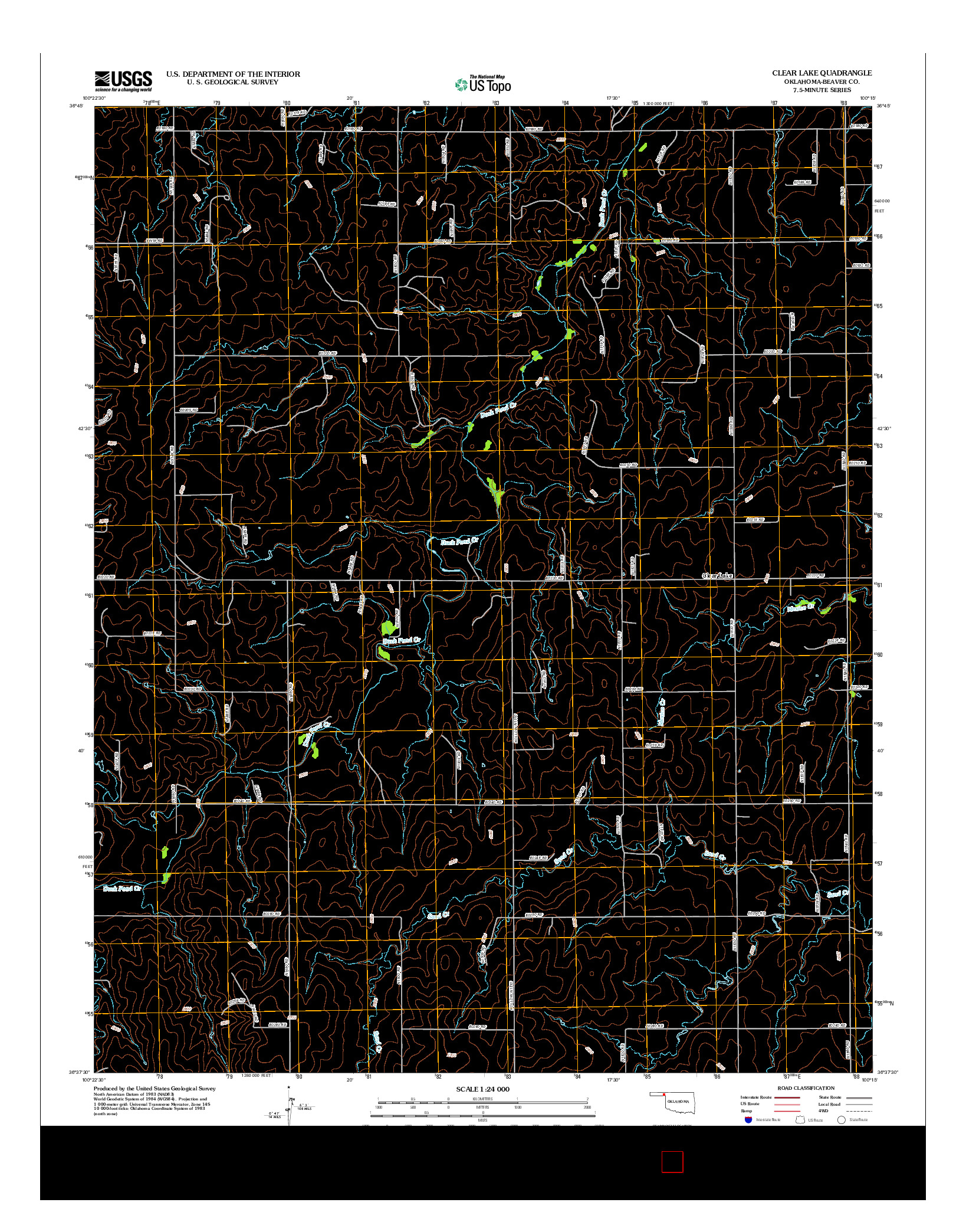 USGS US TOPO 7.5-MINUTE MAP FOR CLEAR LAKE, OK 2012