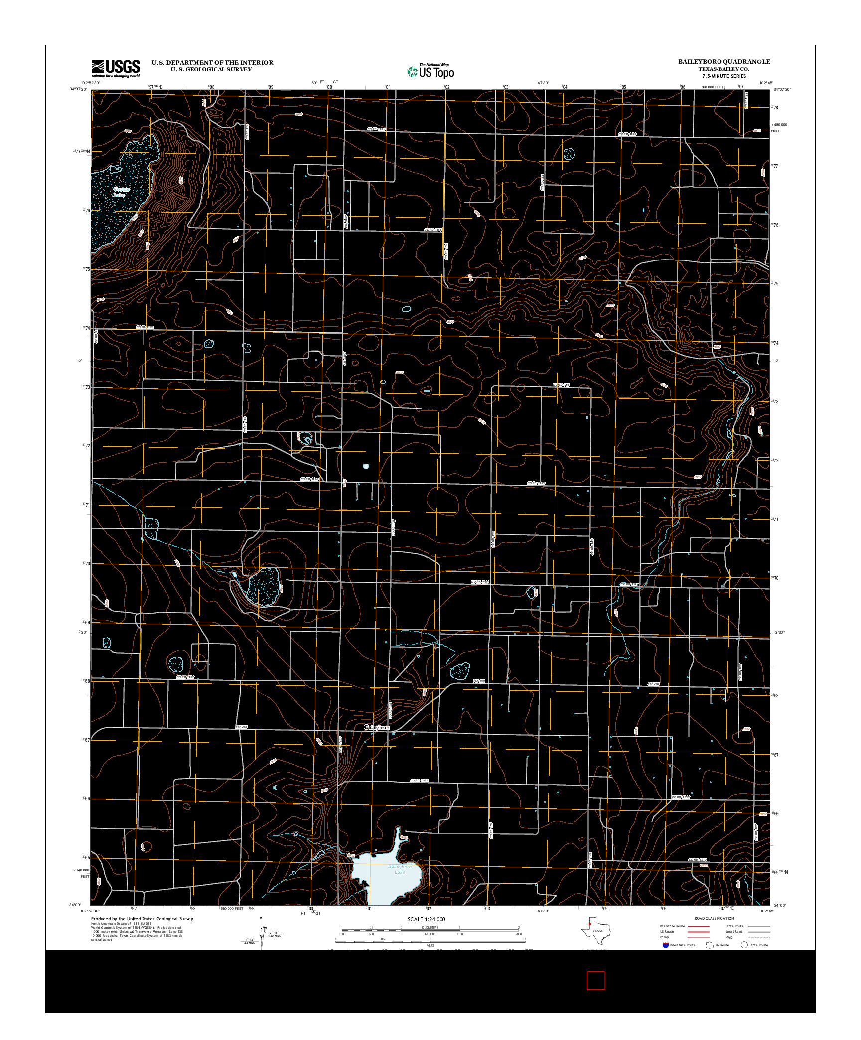 USGS US TOPO 7.5-MINUTE MAP FOR BAILEYBORO, TX 2012