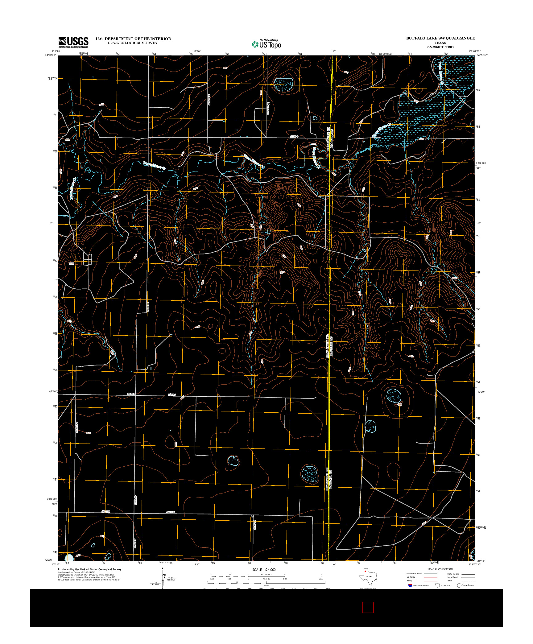 USGS US TOPO 7.5-MINUTE MAP FOR BUFFALO LAKE SW, TX 2012