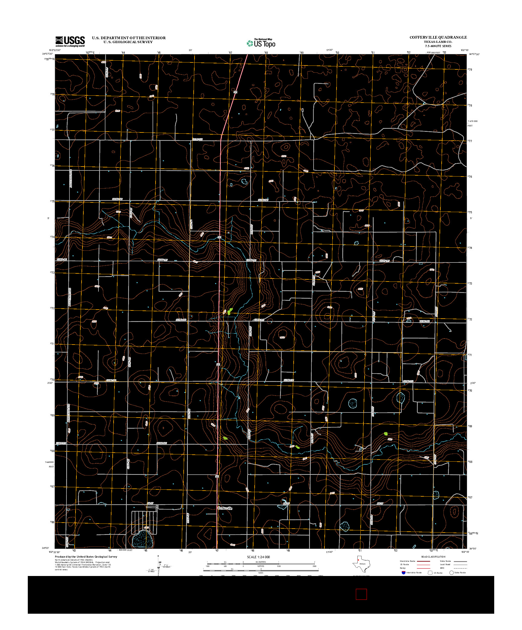 USGS US TOPO 7.5-MINUTE MAP FOR COFFERVILLE, TX 2012