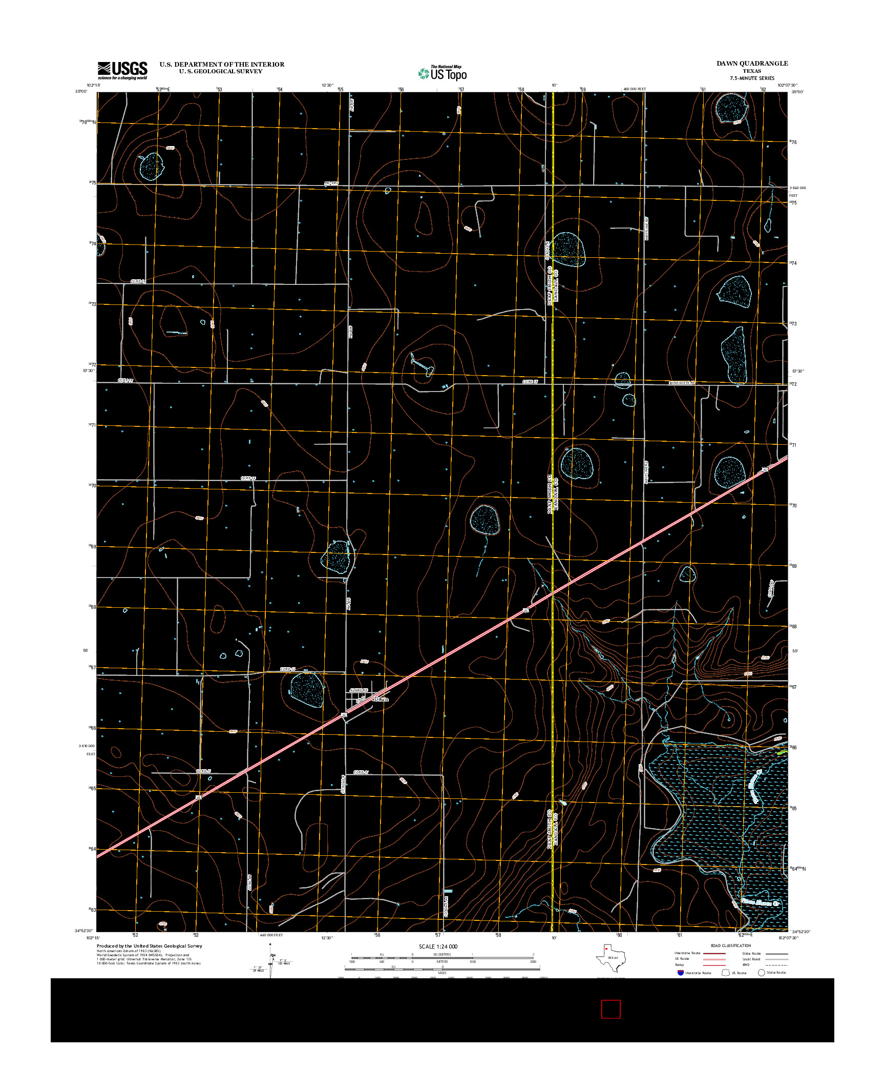 USGS US TOPO 7.5-MINUTE MAP FOR DAWN, TX 2012
