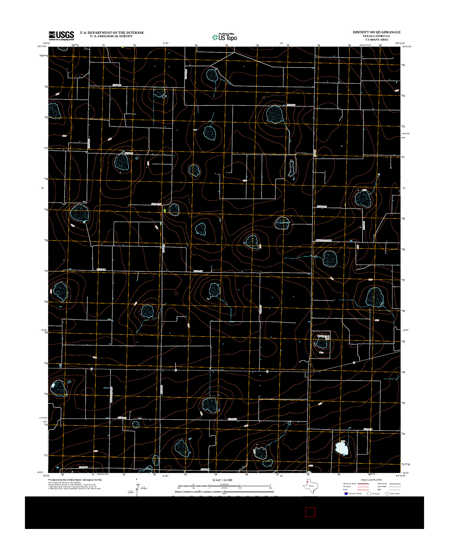 USGS US TOPO 7.5-MINUTE MAP FOR DIMMITT SW, TX 2012