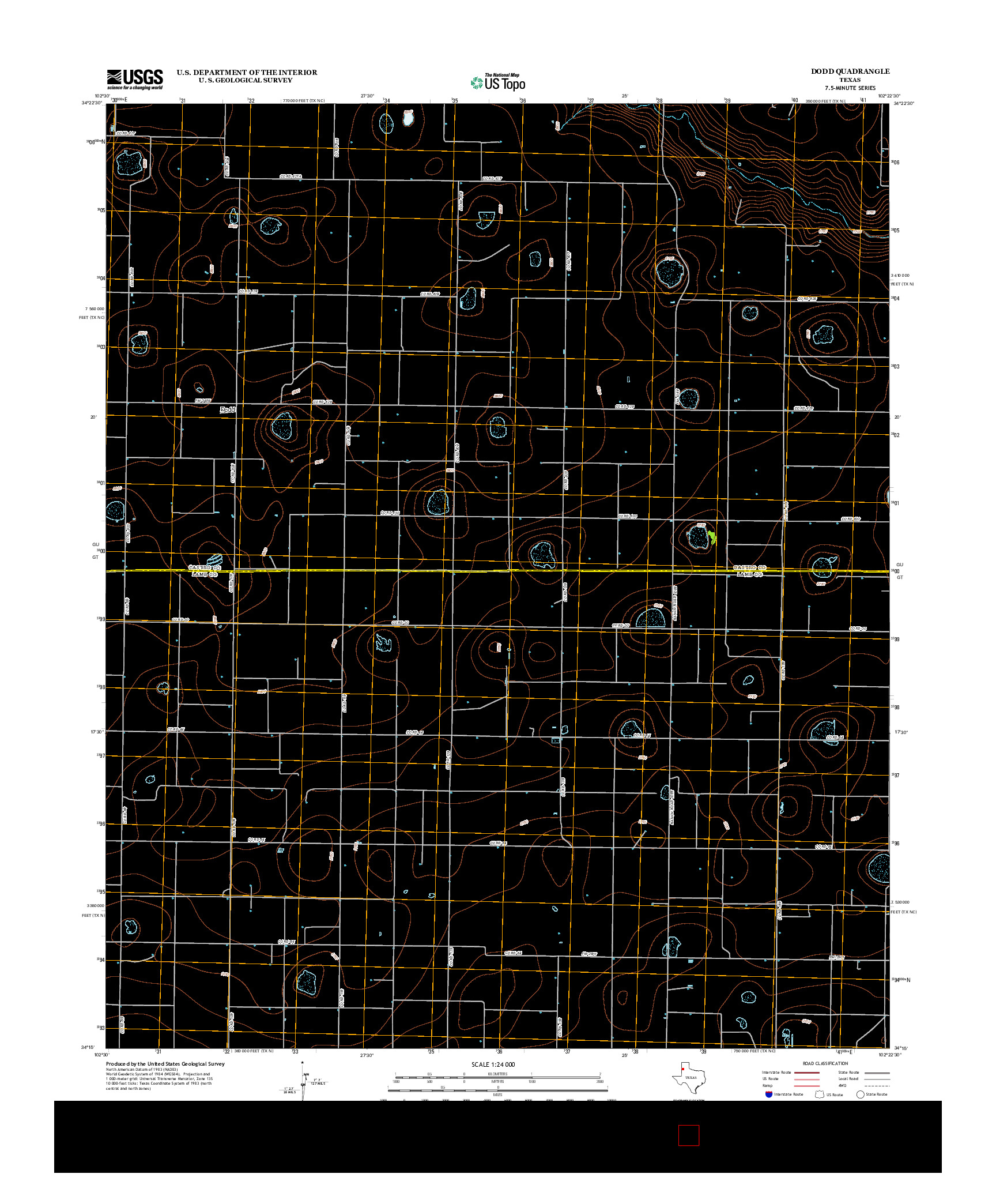 USGS US TOPO 7.5-MINUTE MAP FOR DODD, TX 2012