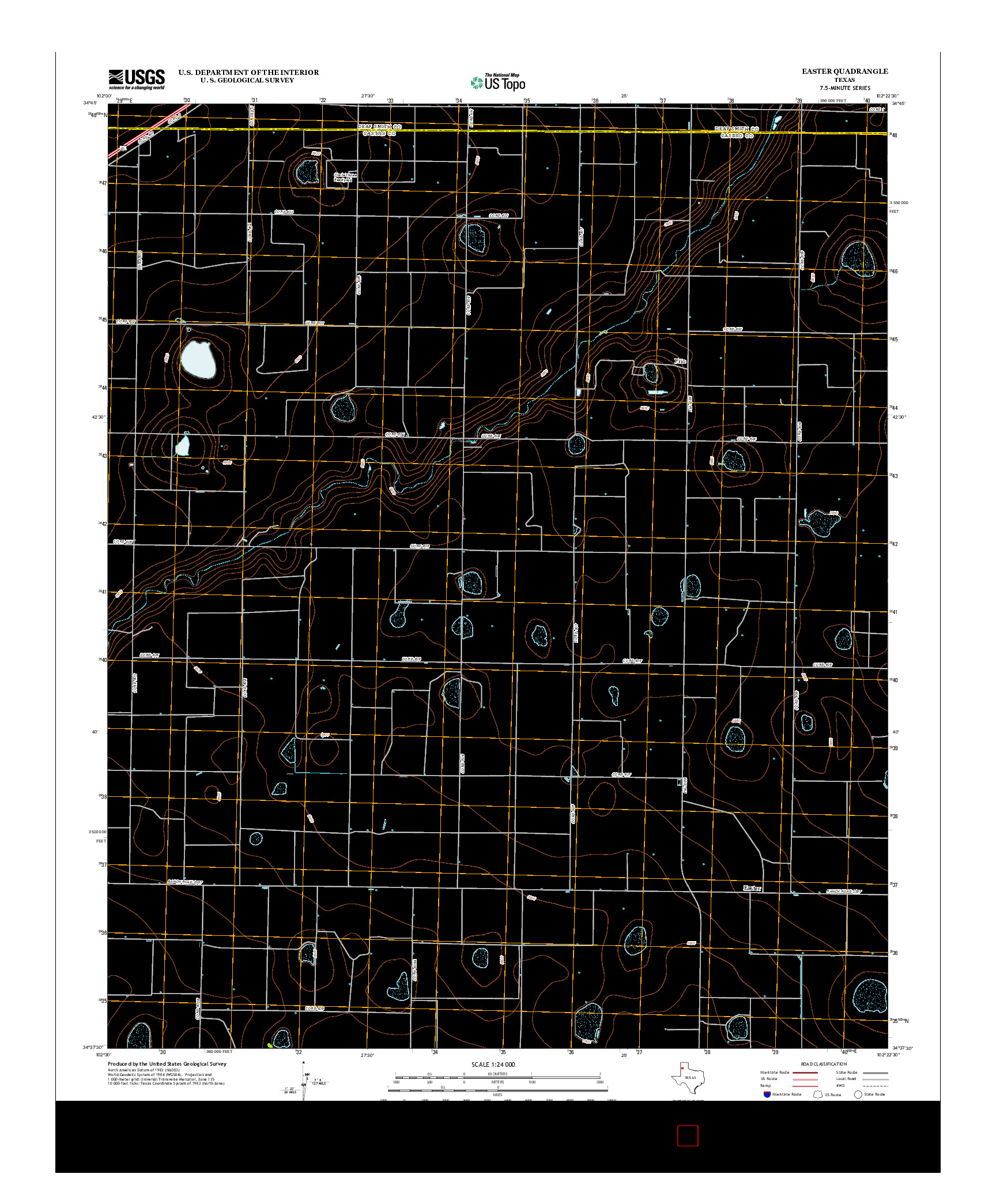 USGS US TOPO 7.5-MINUTE MAP FOR EASTER, TX 2012